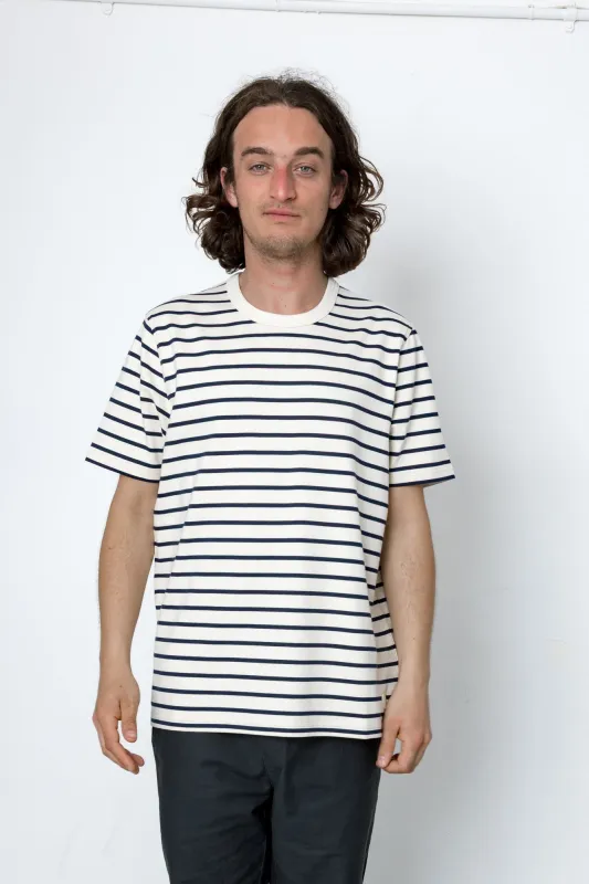 Brett T-Shirt - Ecru / Navy made by Folk