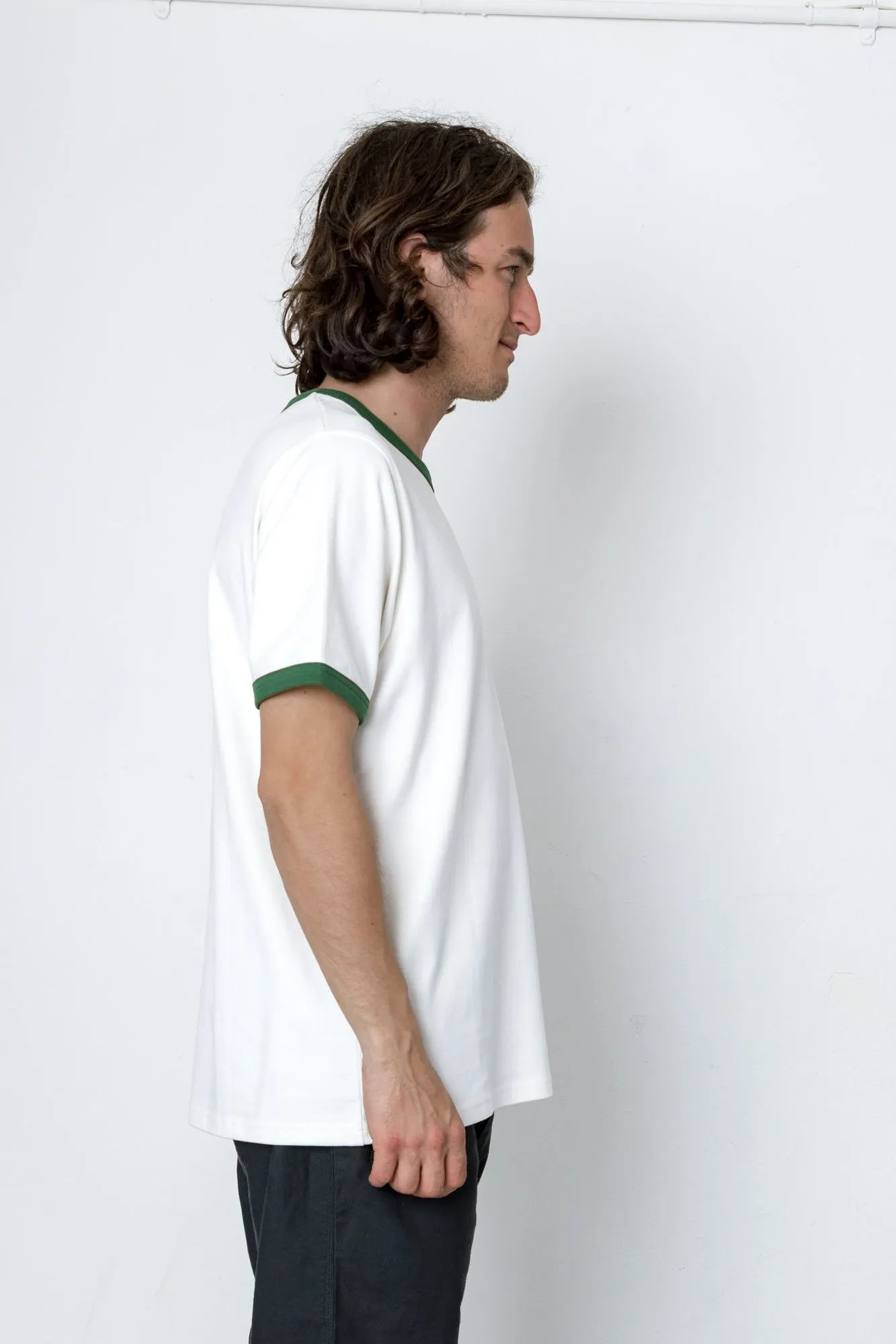 Ringer T-Shirt - Ecru / Green sold by Folk product image thumbnail 3