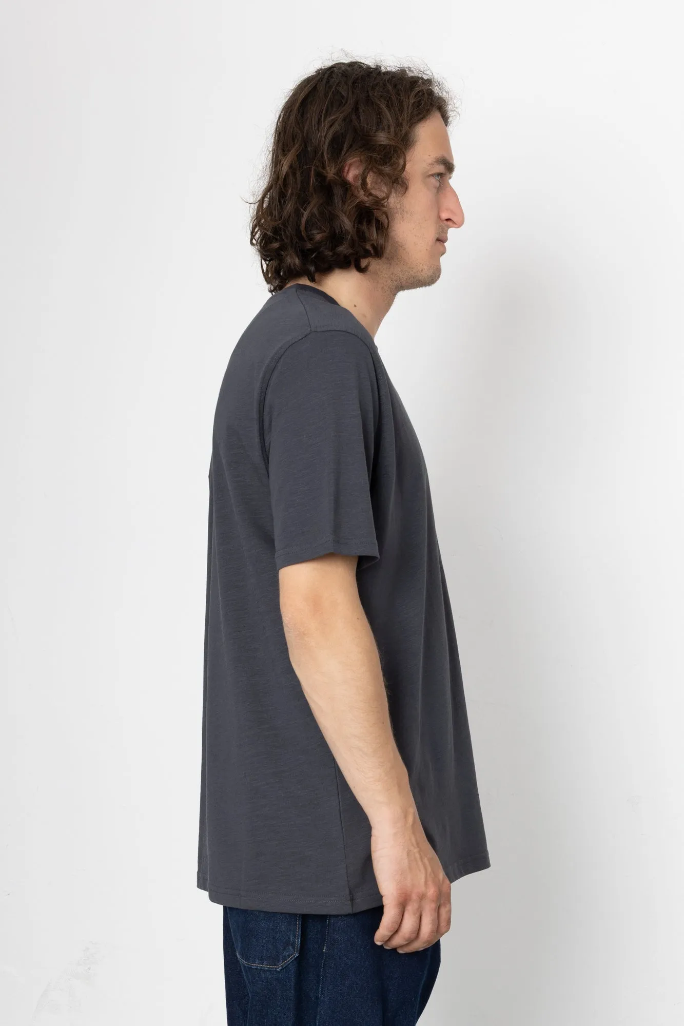 Waves Embroidery T-Shirt - Washed Black sold by Folk product image thumbnail 3