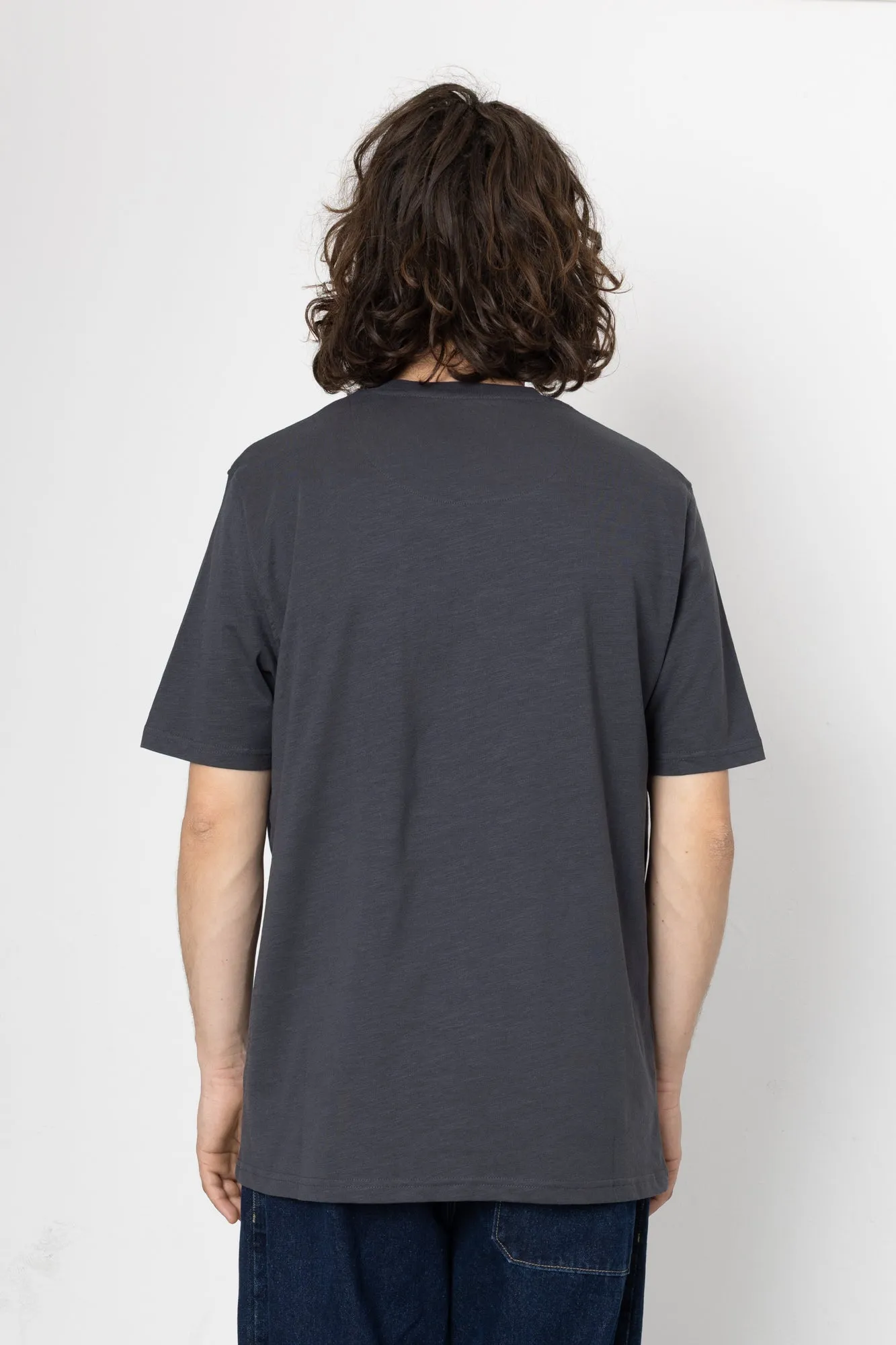 Waves Embroidery T-Shirt - Washed Black sold by Folk product image thumbnail 4