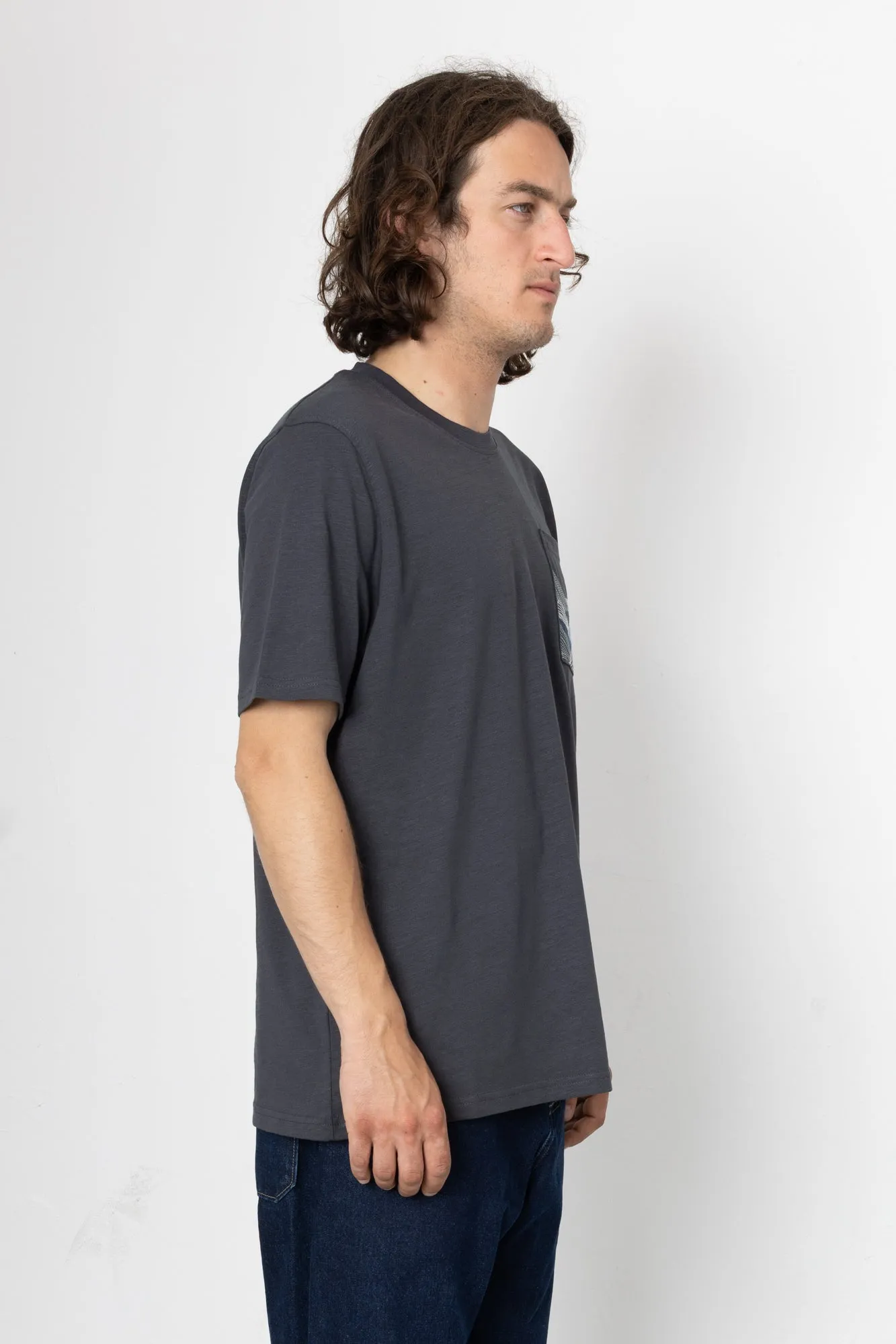 Waves Embroidery T-Shirt - Washed Black sold by Folk product image thumbnail 2