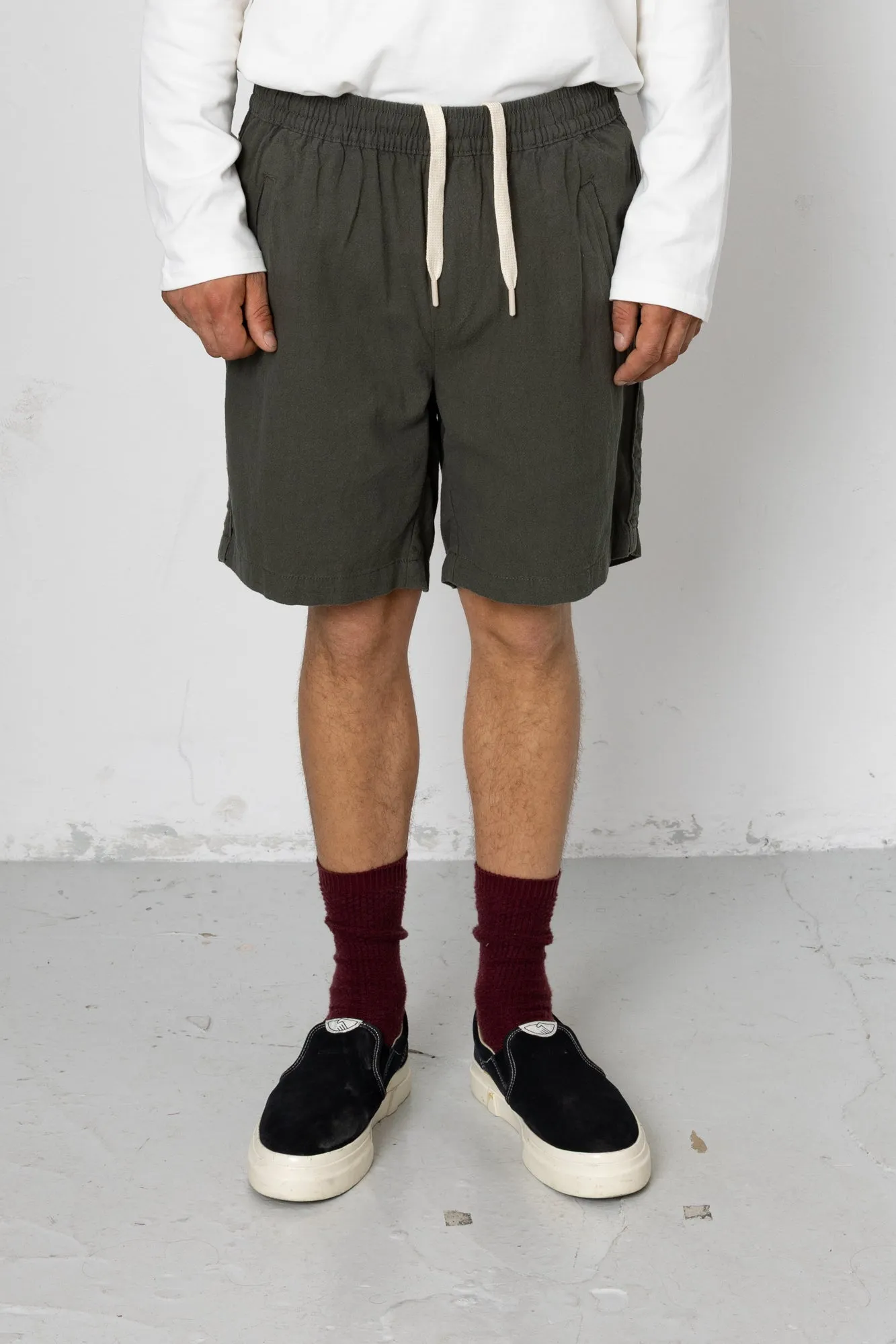 Darwin Crinkle Assembly Short - Choco Green sold by Folk