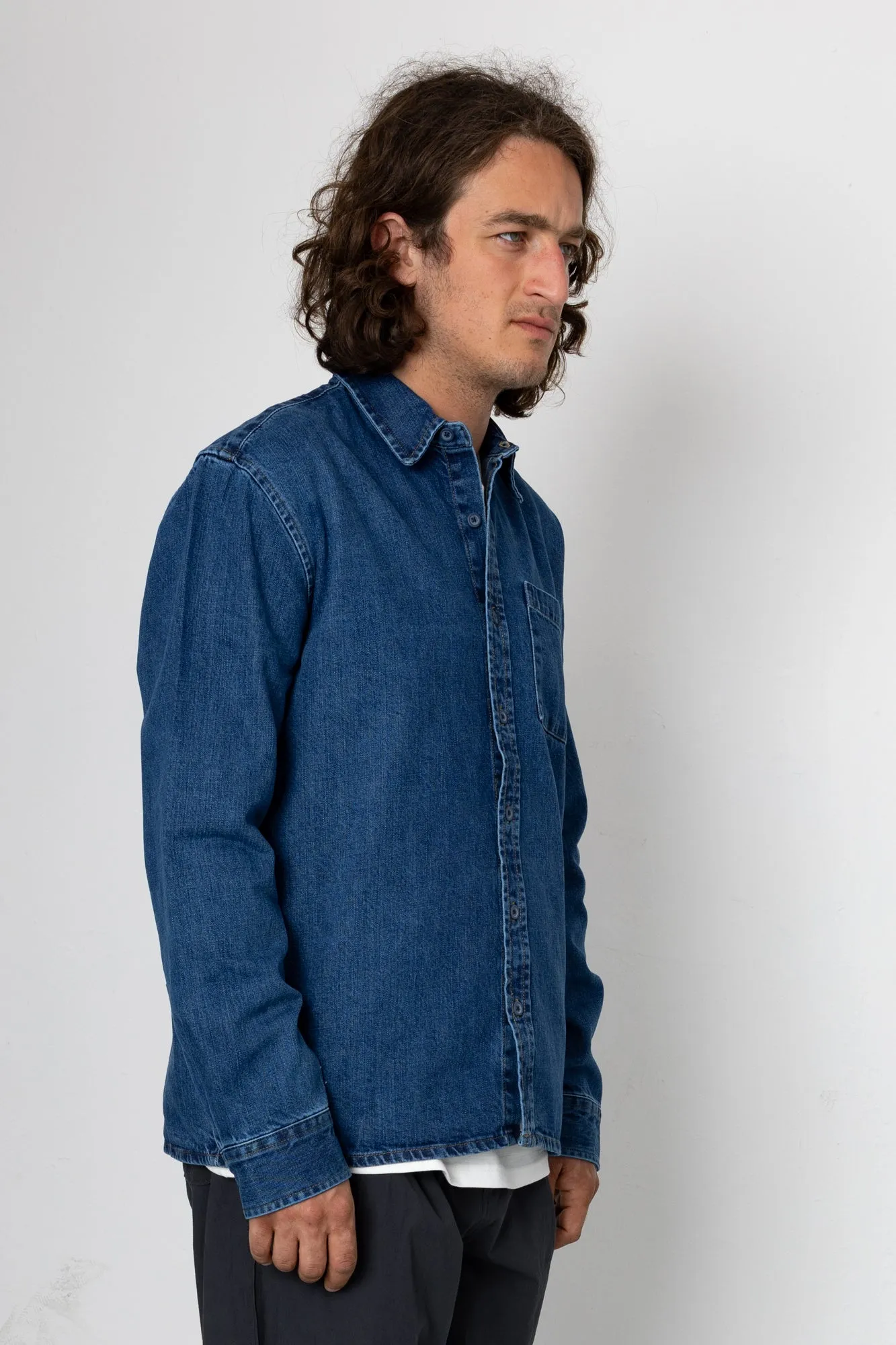 Teddy Long Sleeve Shirt - Jean Wash sold by Folk product image thumbnail 2