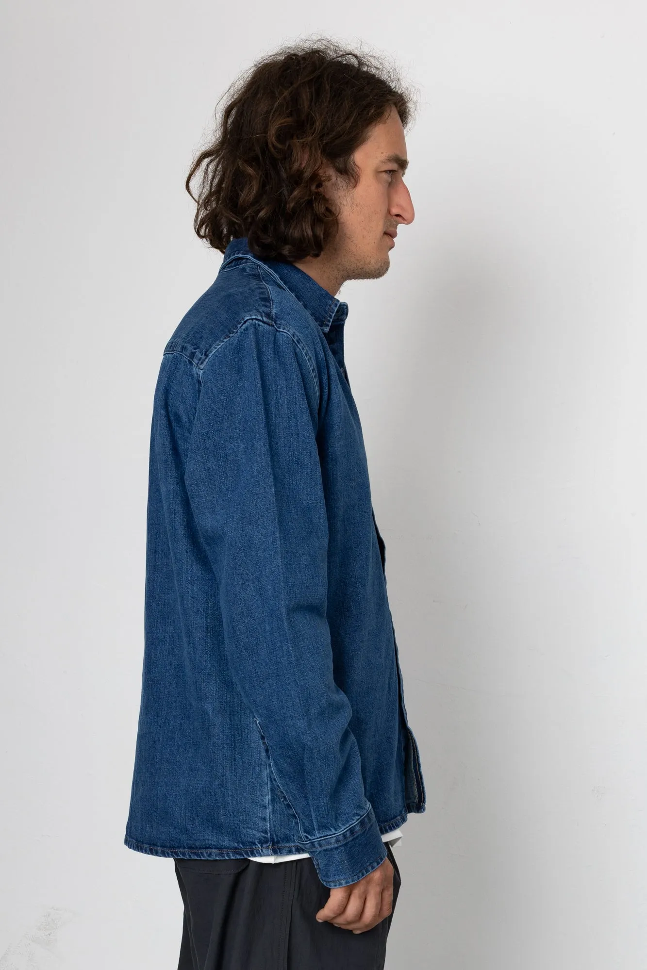 Teddy Long Sleeve Shirt - Jean Wash sold by Folk product image thumbnail 3