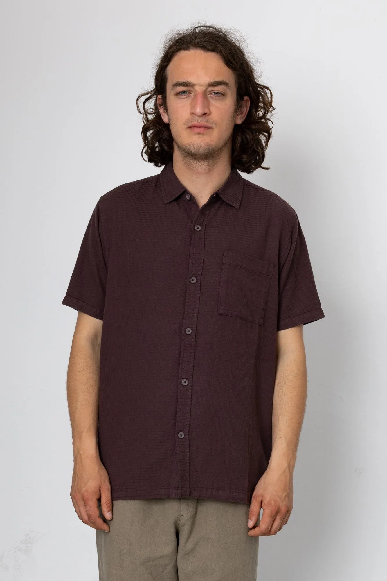 Devon 2 Shirt - Dark Burgundy sold by Folk