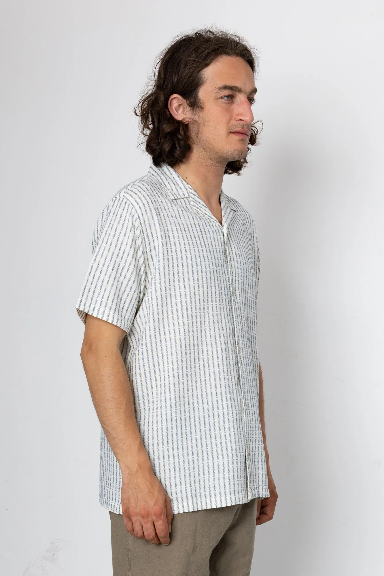 Harris Short Sleeve Shirt - Soft Blue / Ecru sold by Folk product image thumbnail 2