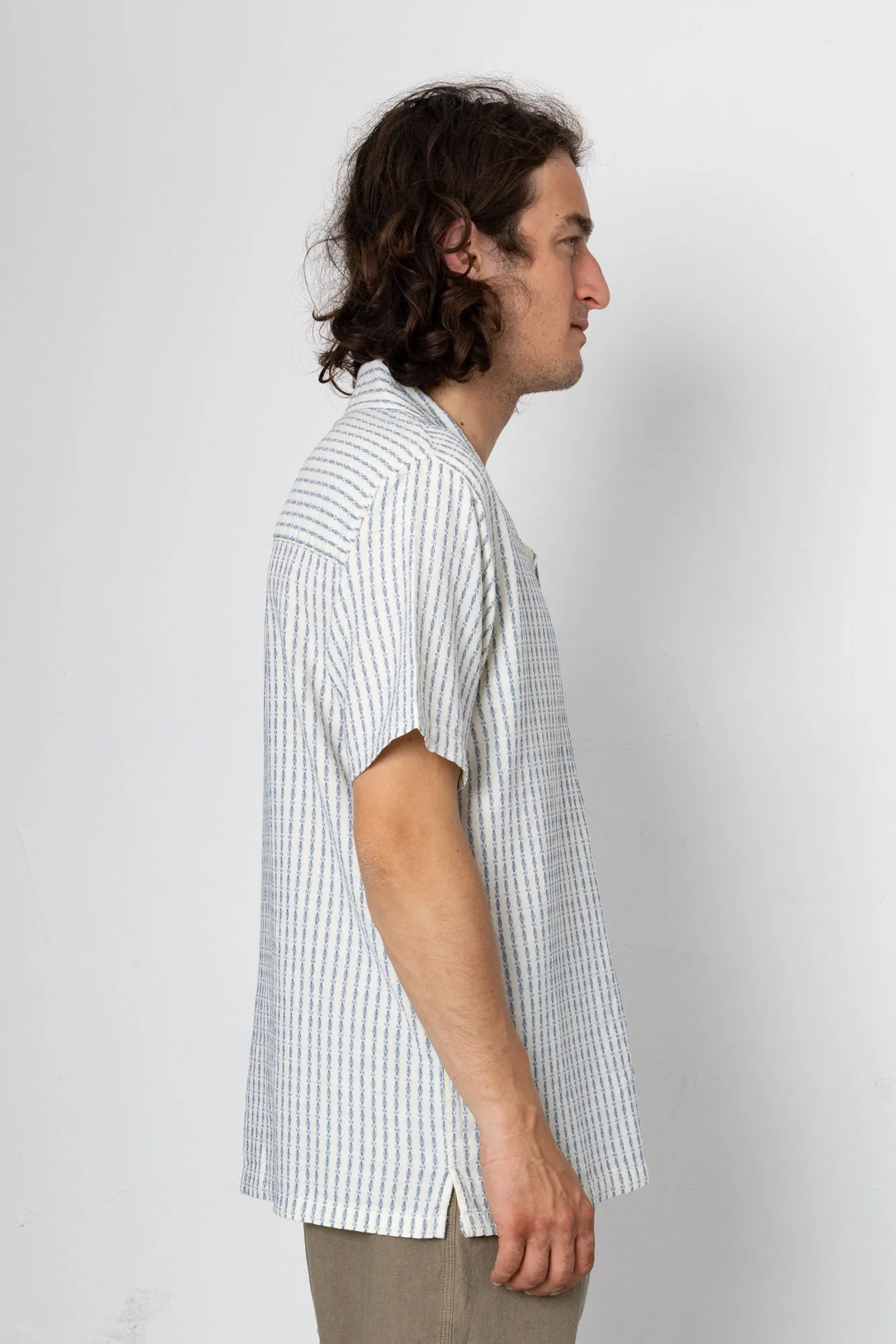 Harris Short Sleeve Shirt - Soft Blue / Ecru sold by Folk product image thumbnail 3