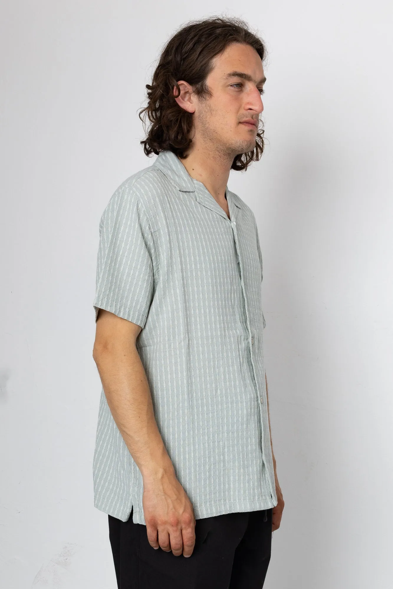 Harris Short Sleeve Shirt - Seafoam / Ecru sold by Folk product image thumbnail 2