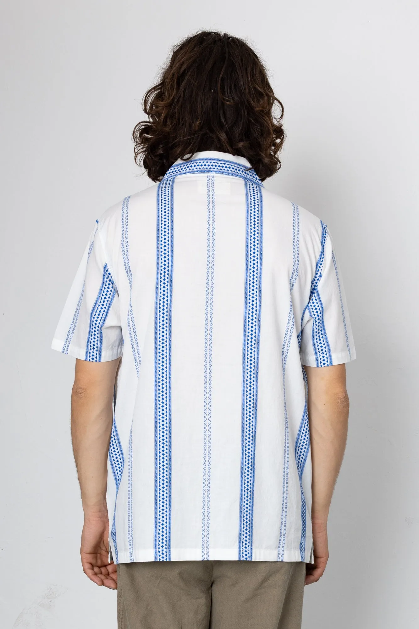 Kath Short Sleeve Shirt - Off White / Blue sold by Folk product image thumbnail 4
