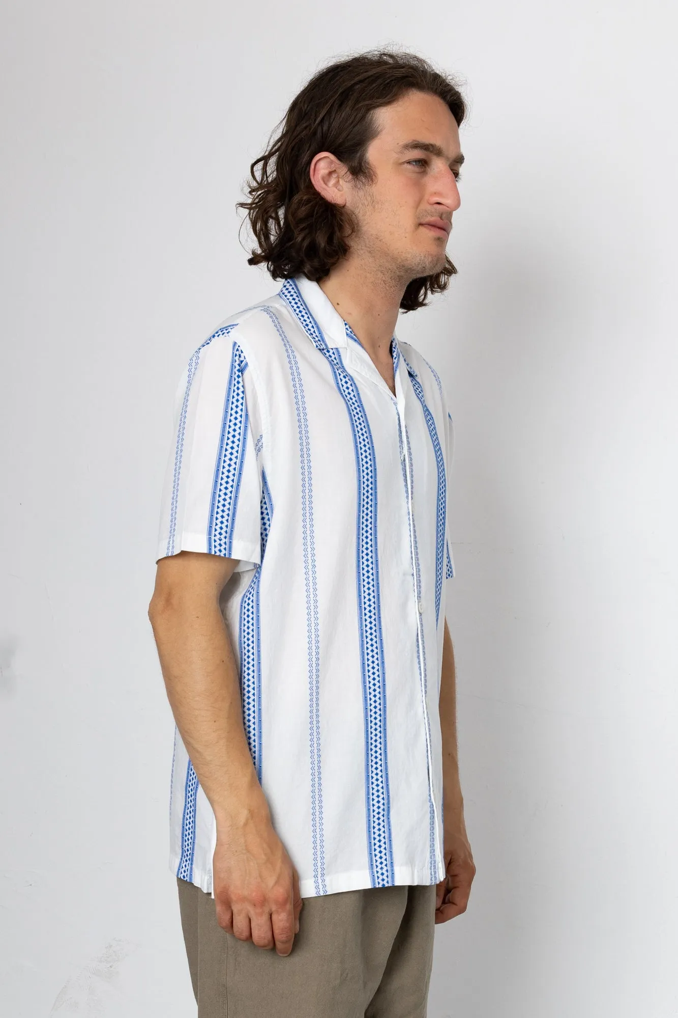 Kath Short Sleeve Shirt - Off White / Blue sold by Folk product image thumbnail 2