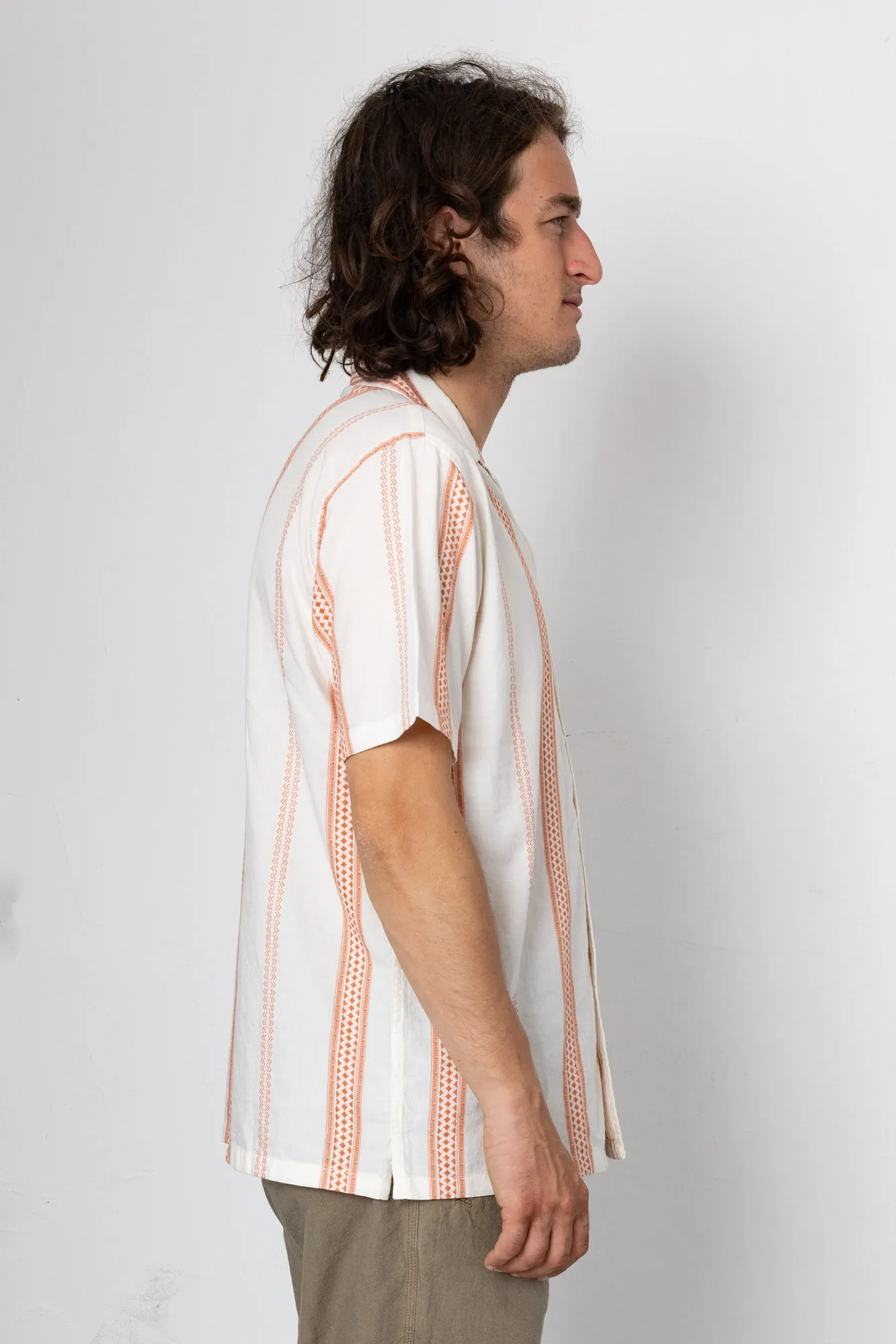 Kath Short Sleeve Shirt - Ecru / Terracotta sold by Folk product image thumbnail 3