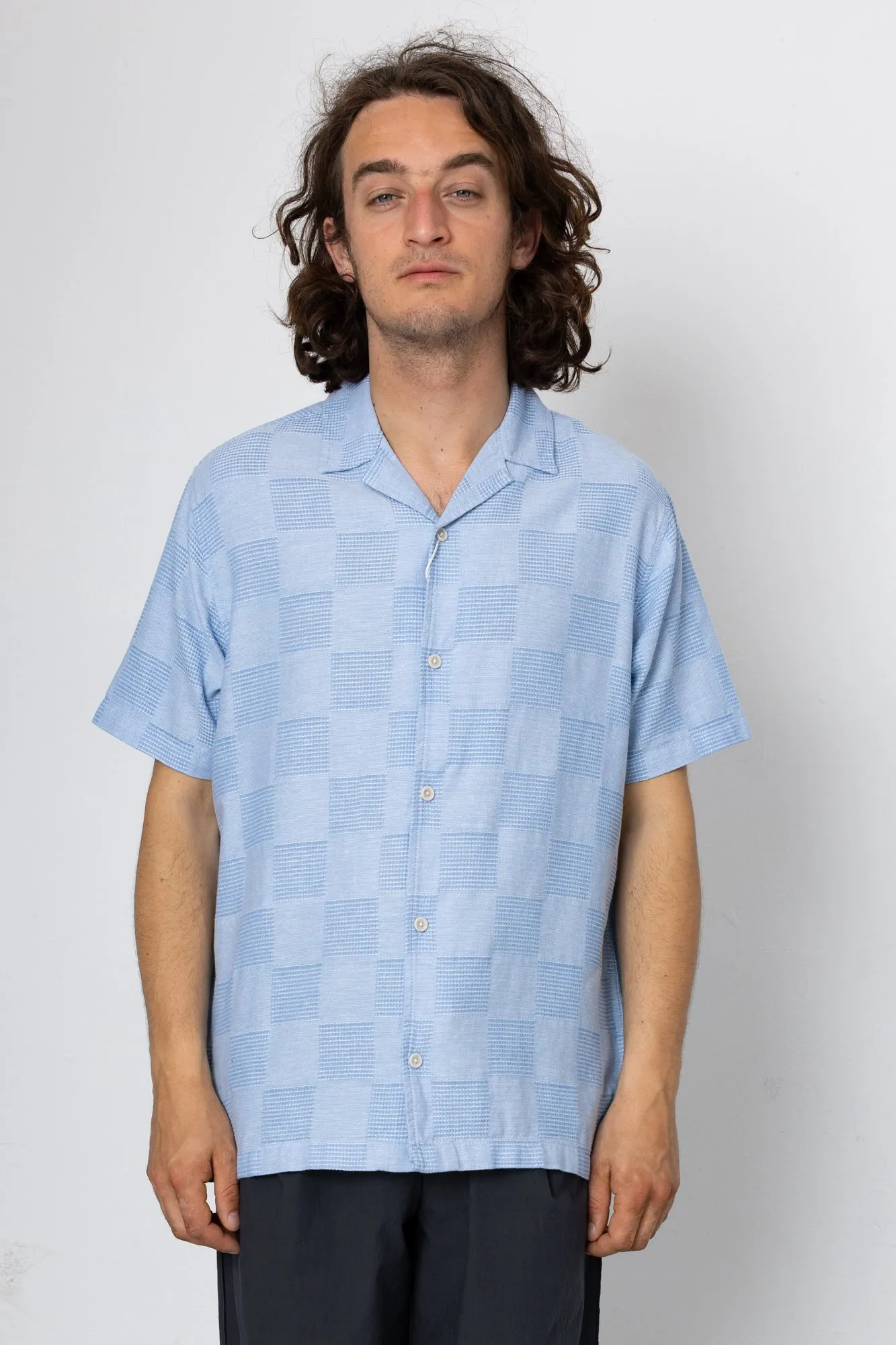 Patch Short Sleeve Shirt - New Blue sold by Folk