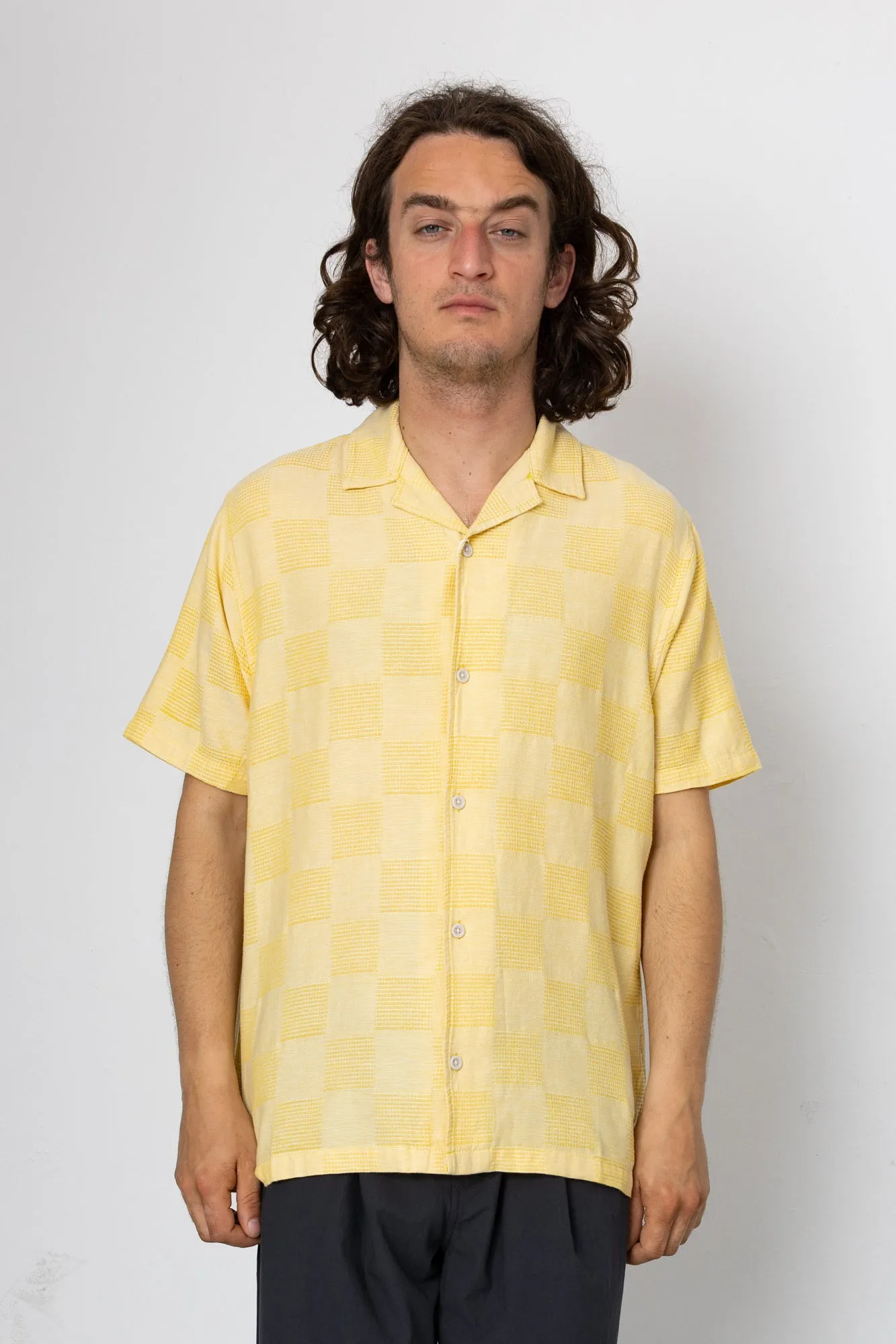 Patch Short Sleeve Shirt - Soft Yellow sold by Folk