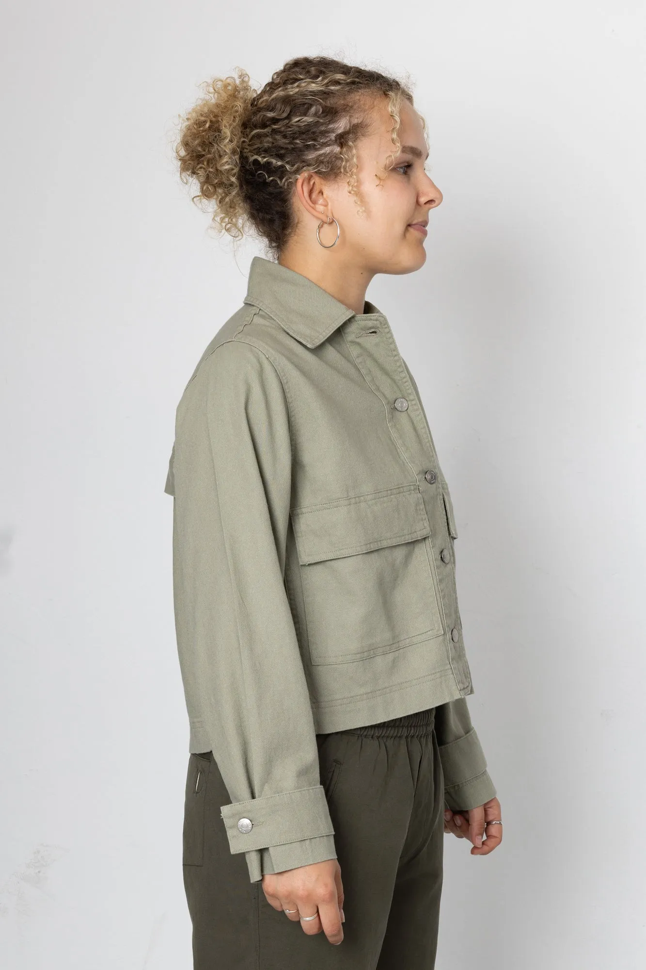 Edi Linen Blend Jacket - Khaki sold by Folk product image thumbnail 2