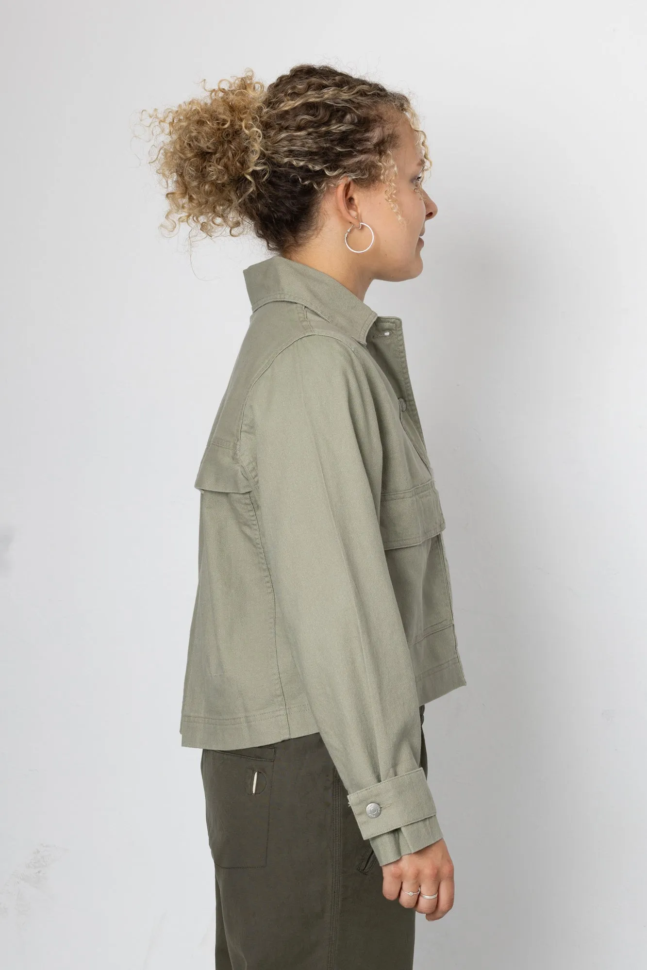 Edi Linen Blend Jacket - Khaki sold by Folk product image thumbnail 3