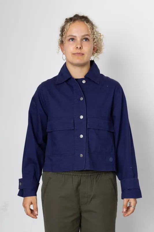 Edi Linen Blend Jacket - Indigo made by Folk