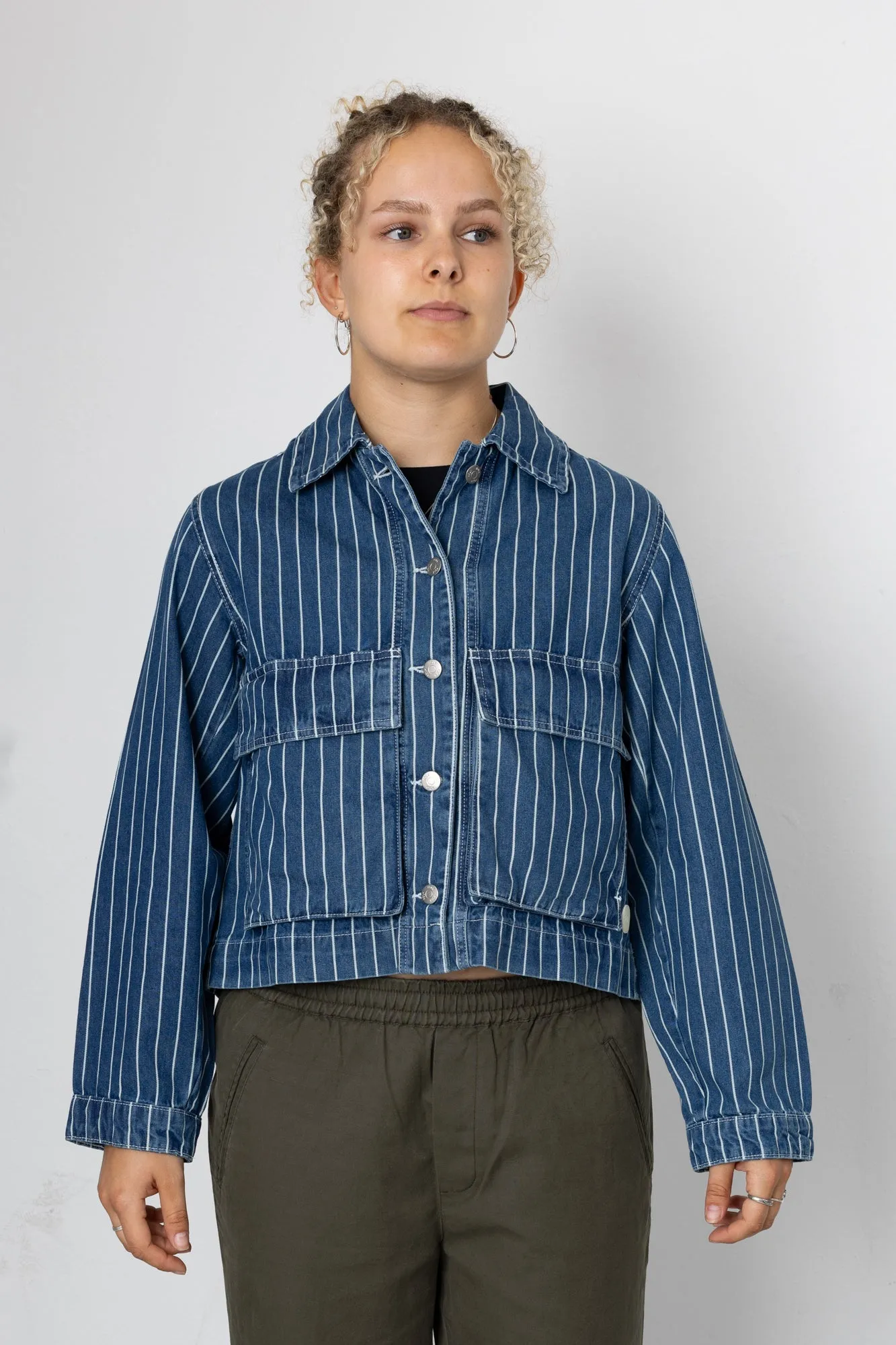 Blake Jacket - Indigo Stripe sold by Folk