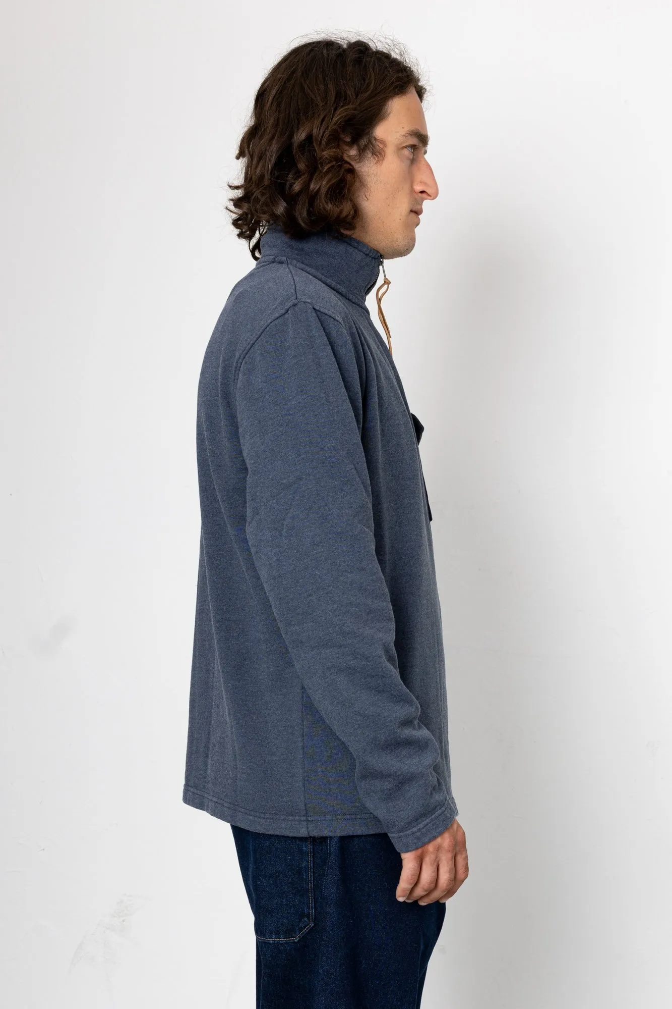 Flint Quarter Zip Sweatshirt - Navy sold by Folk product image thumbnail 4
