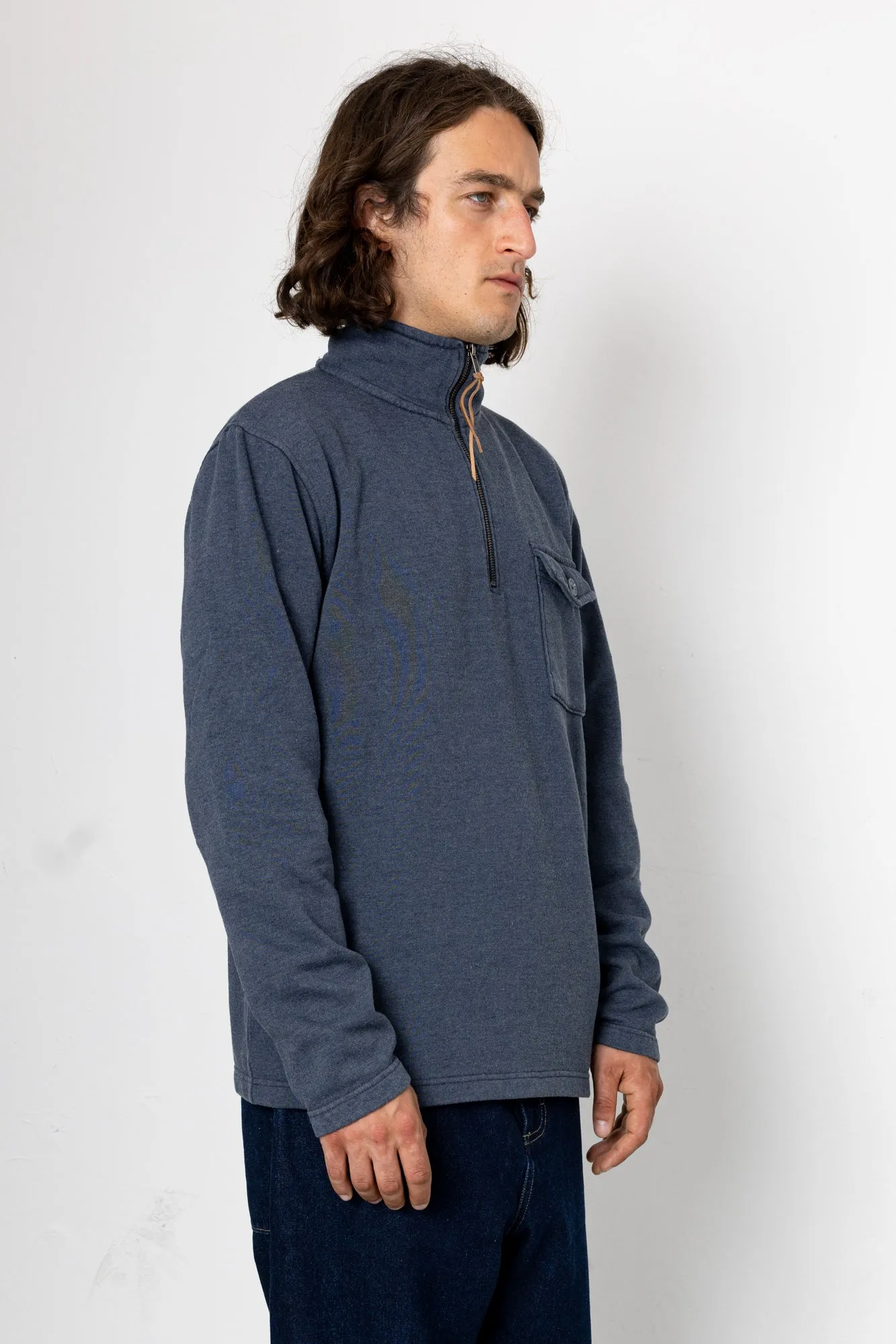 Flint Quarter Zip Sweatshirt - Navy sold by Folk product image thumbnail 2