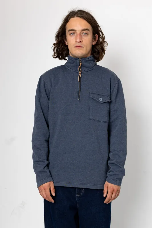 Flint Quarter Zip Sweatshirt - Navy made by Folk