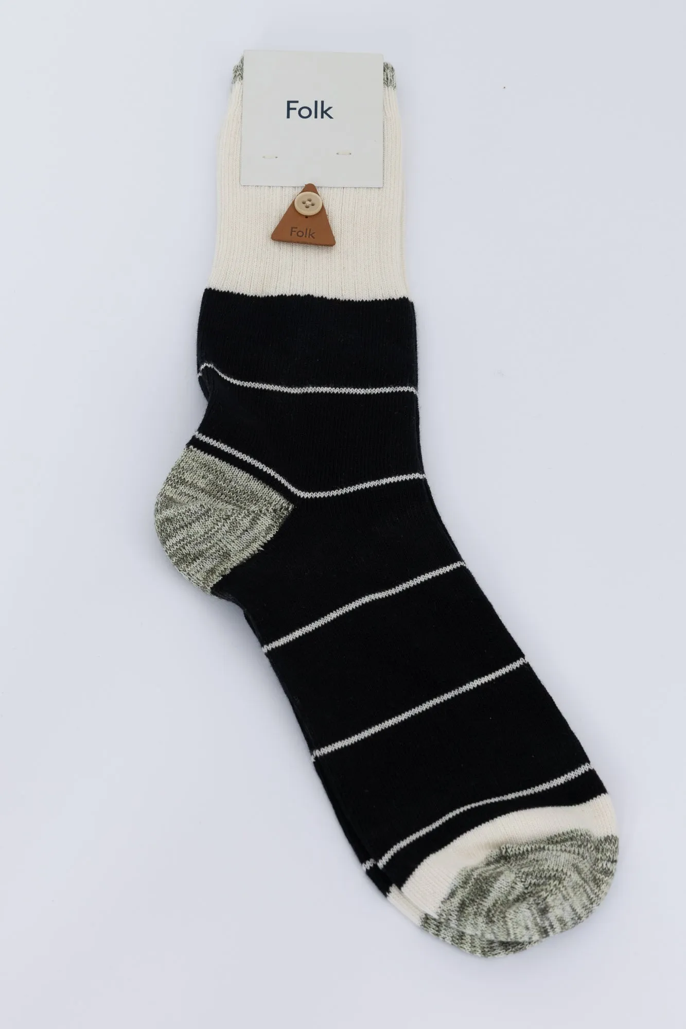 Microstripe Sock - Black Olive Mix sold by Folk