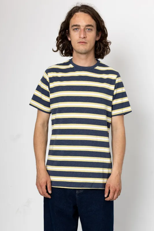 Kirk T-Shirt - Indigo / Yellow Stripe made by Folk