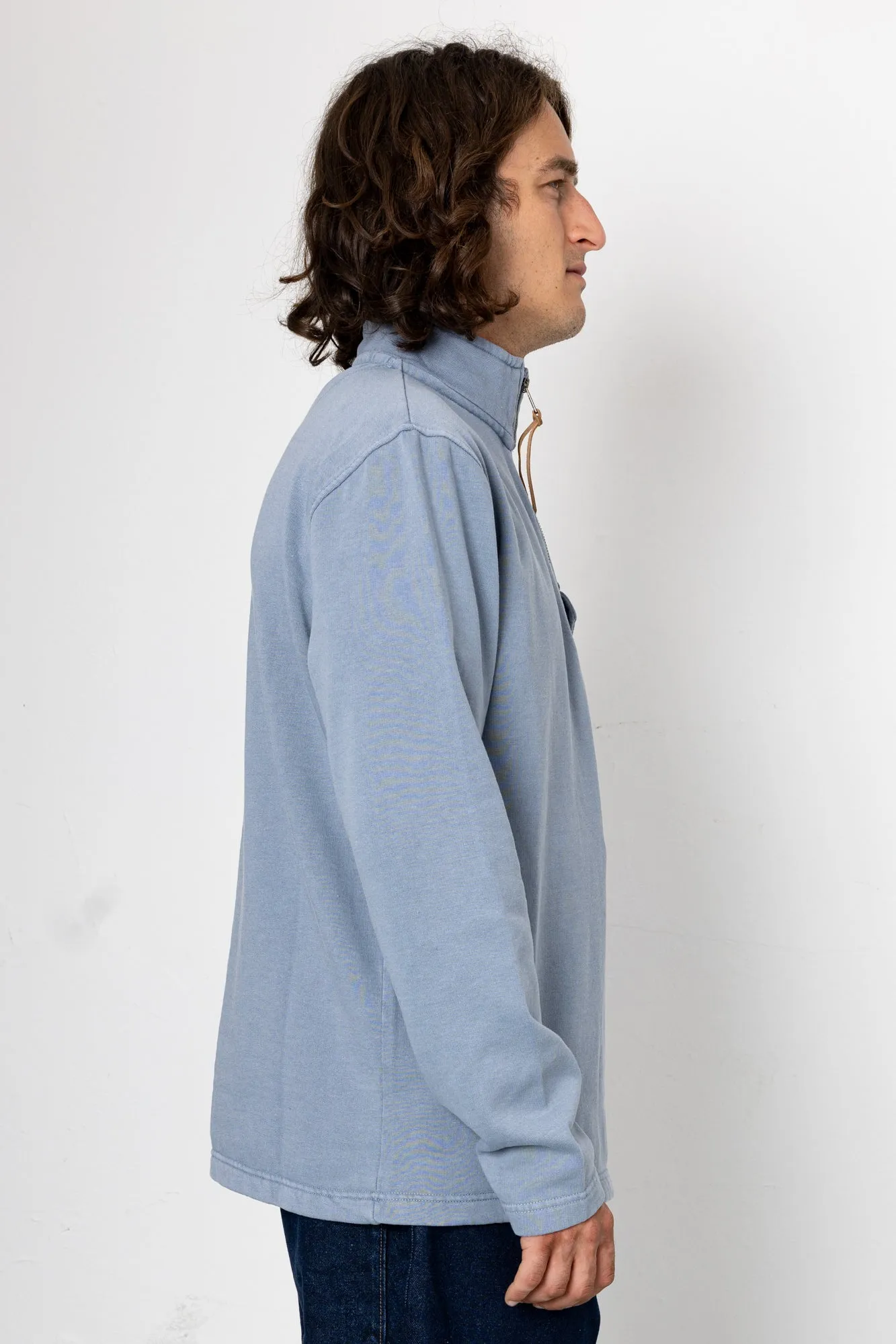 Flint Quarter Zip Sweatshirt - Sky Blue sold by Folk product image thumbnail 4