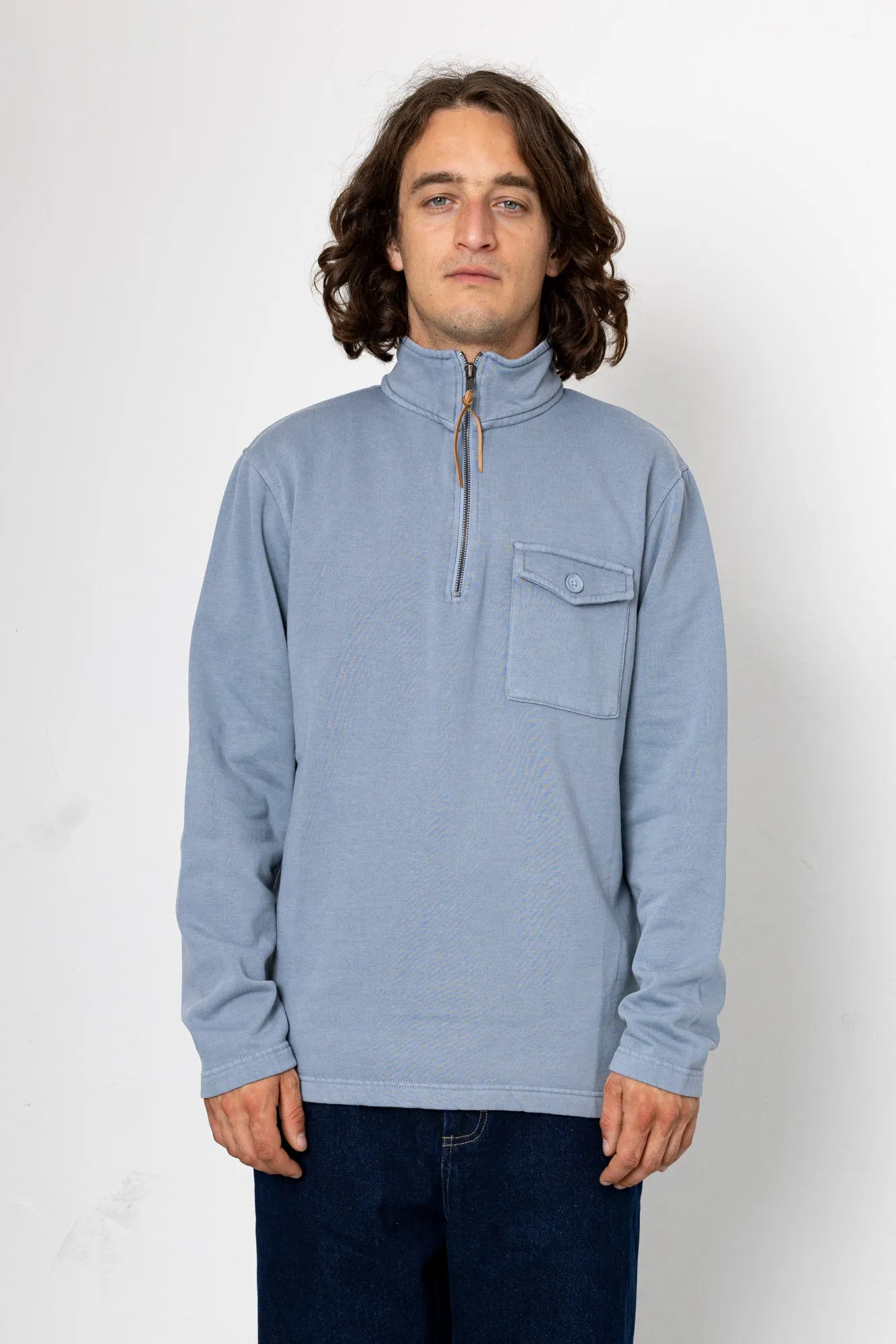 Flint Quarter Zip Sweatshirt - Sky Blue sold by Folk