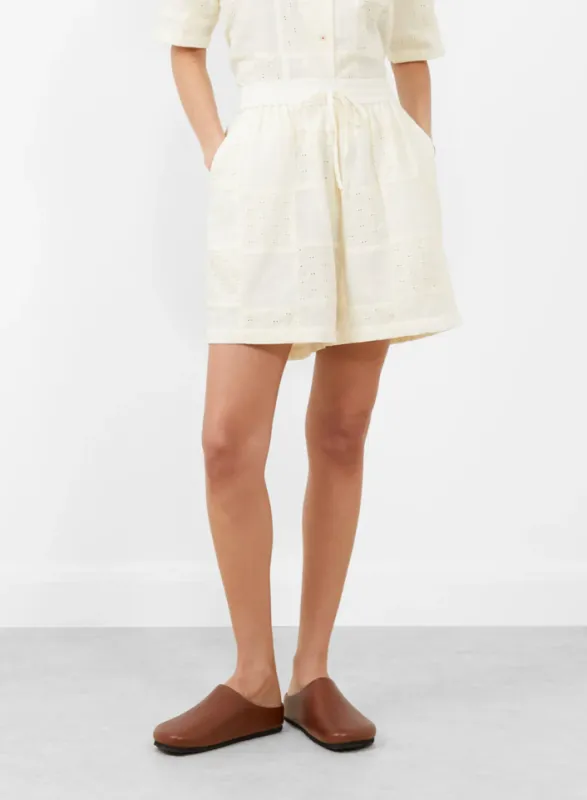 Sideline | Annie Shorts - Buttermilk Patchwork made by Folk