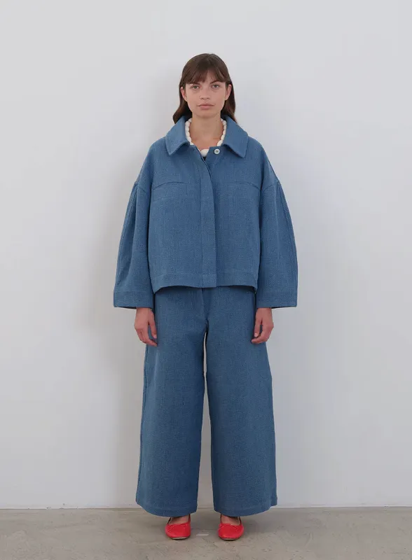 Cawley | Sashiko Jacket - Pale Blue made by Cawley