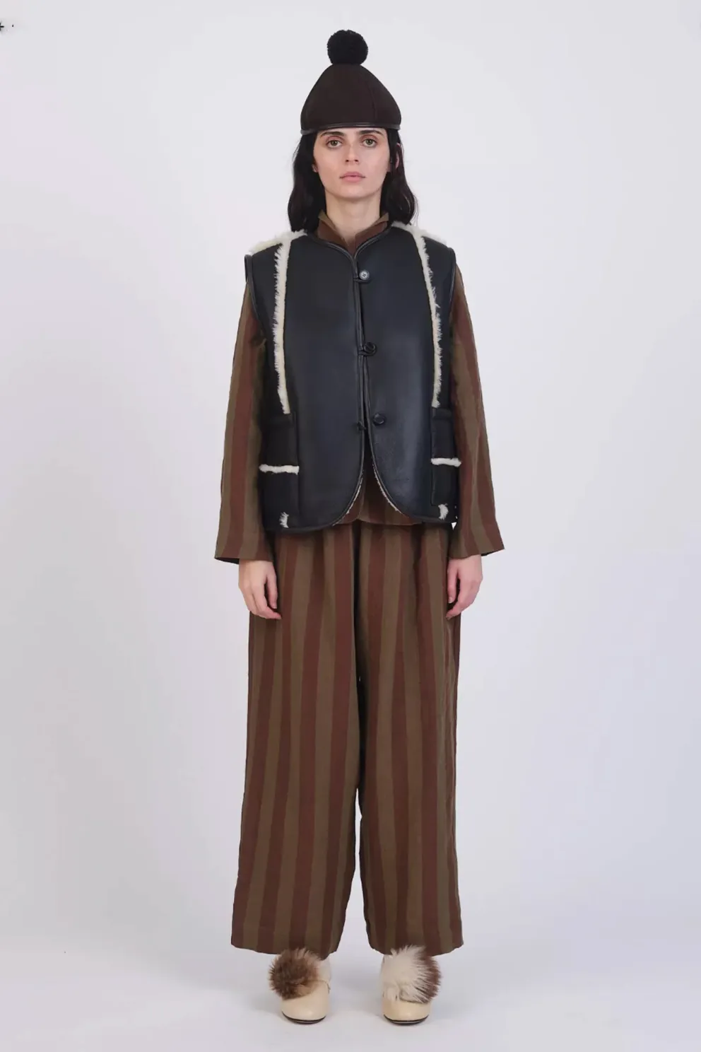 Cawley | Ella Vest - Chocolate / Seal sold by Folk