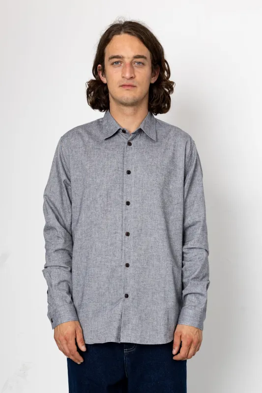 Relaxed Fit Shirt - Black Melange made by Folk