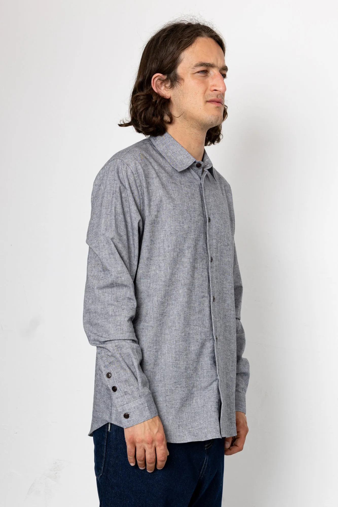 Relaxed Fit Shirt - Black Melange sold by Folk product image thumbnail 2