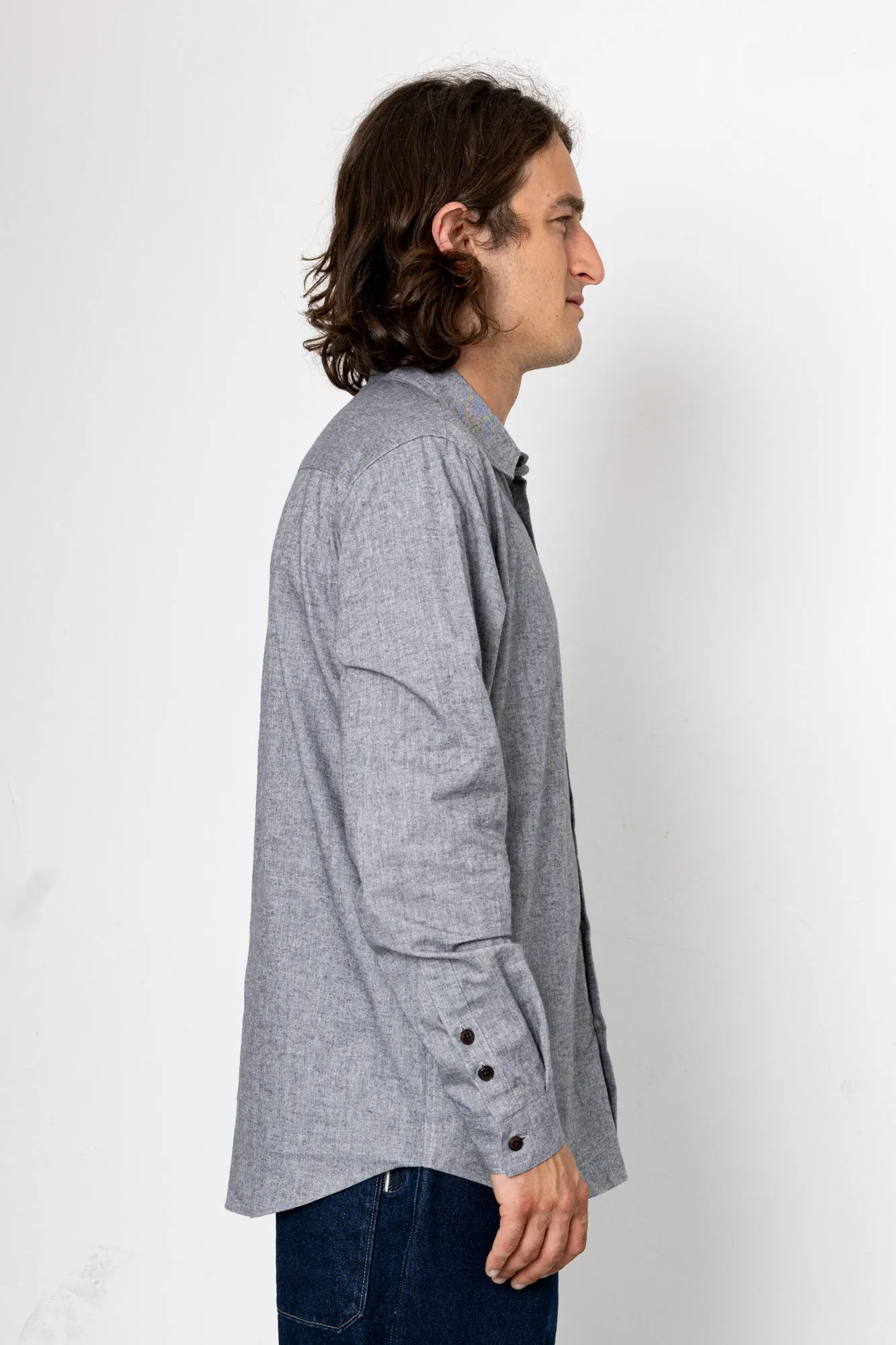 Relaxed Fit Shirt - Black Melange sold by Folk product image thumbnail 3