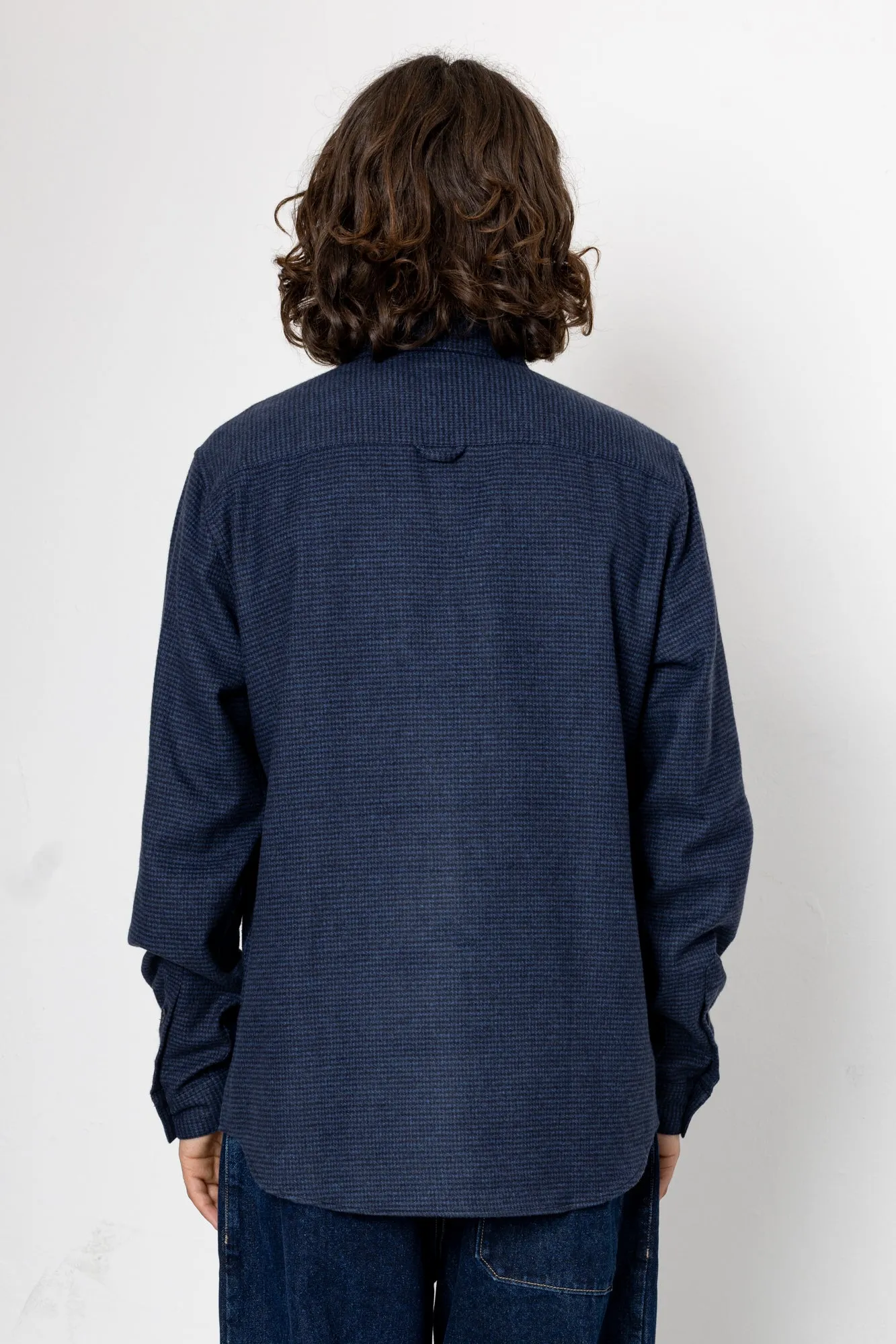 Relaxed Fit Shirt - Navy Black Houndstooth sold by Folk product image thumbnail 4