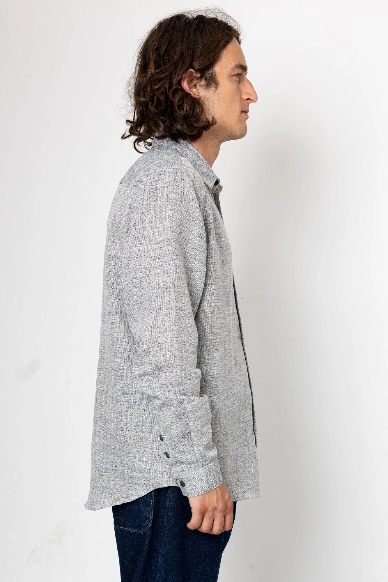 Relaxed Fit Shirt - Mottled Black Ecru sold by Folk product image thumbnail 3