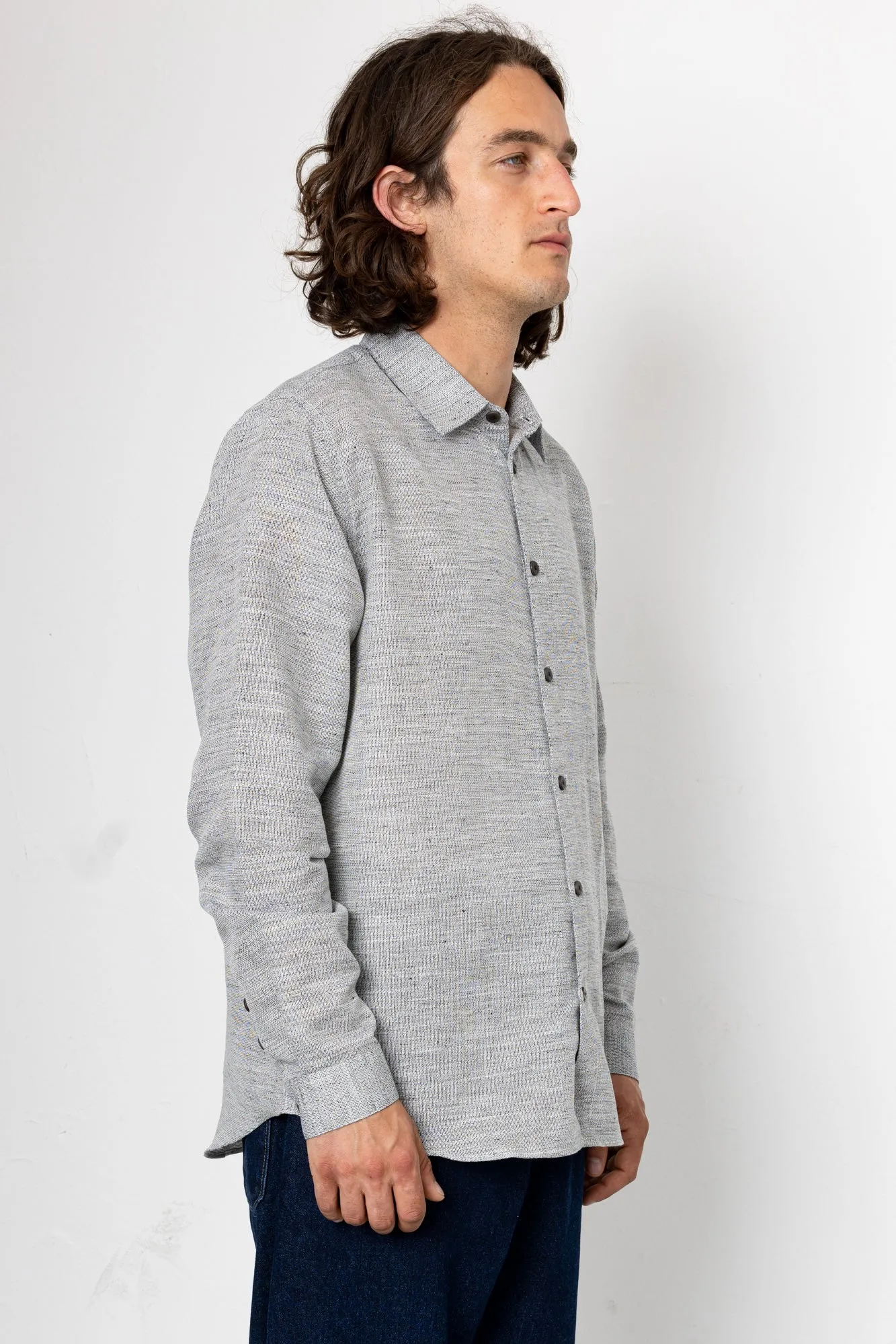 Relaxed Fit Shirt - Mottled Black Ecru sold by Folk product image thumbnail 2