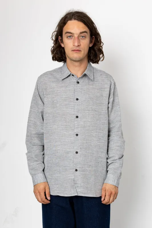 Relaxed Fit Shirt - Mottled Black Ecru made by Folk