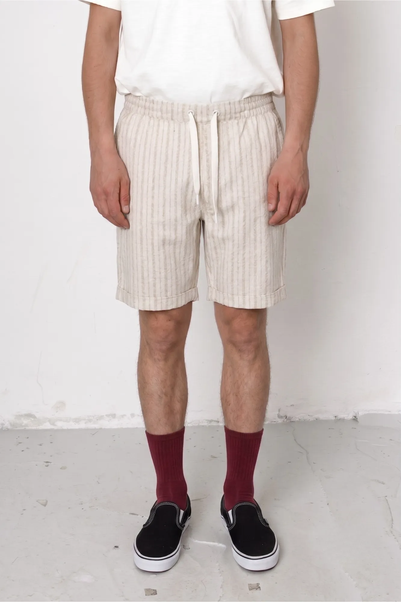 Simpson Shorts - Natural Stripe sold by Folk