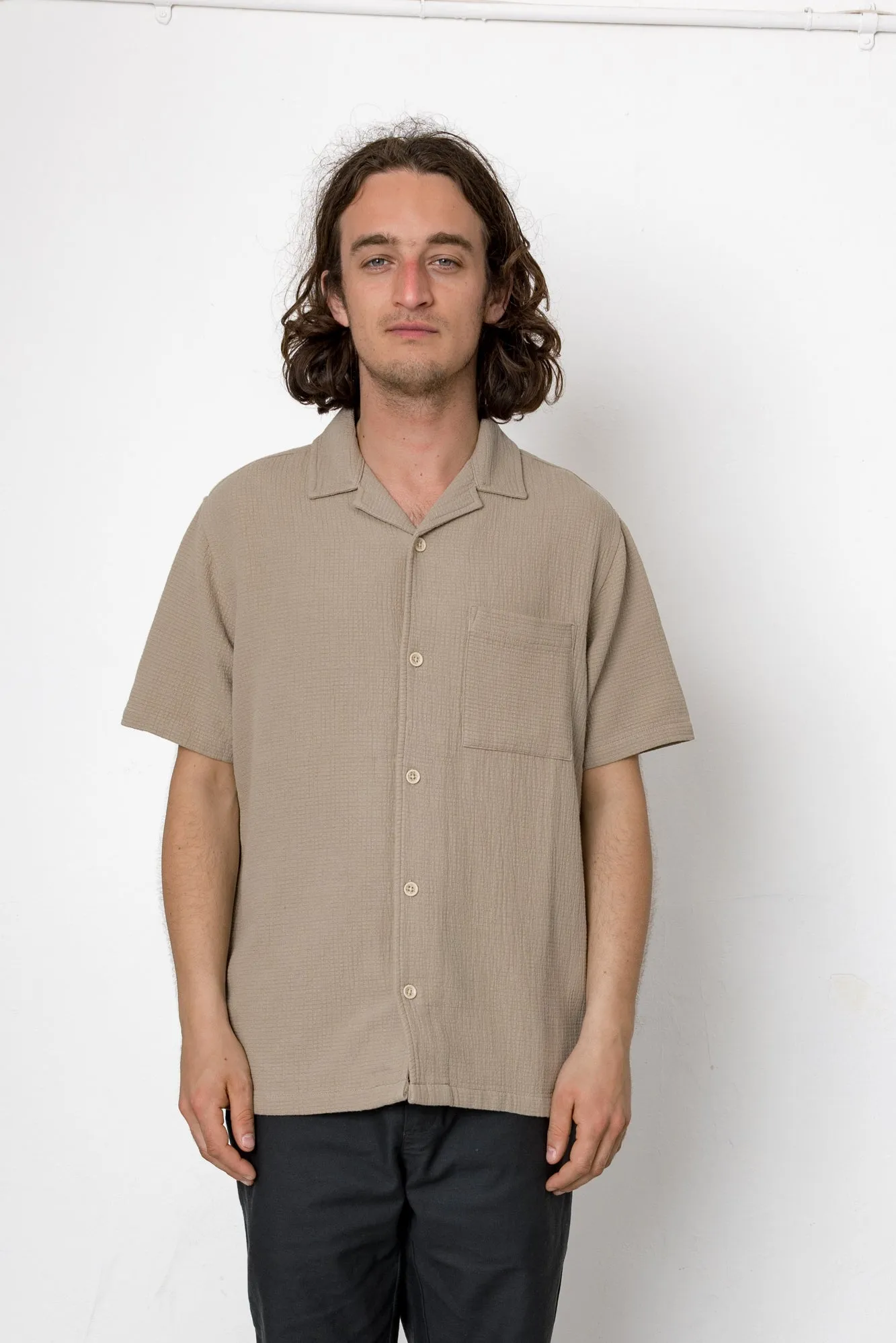 Elridge Shirt - Light Mushroom sold by Folk