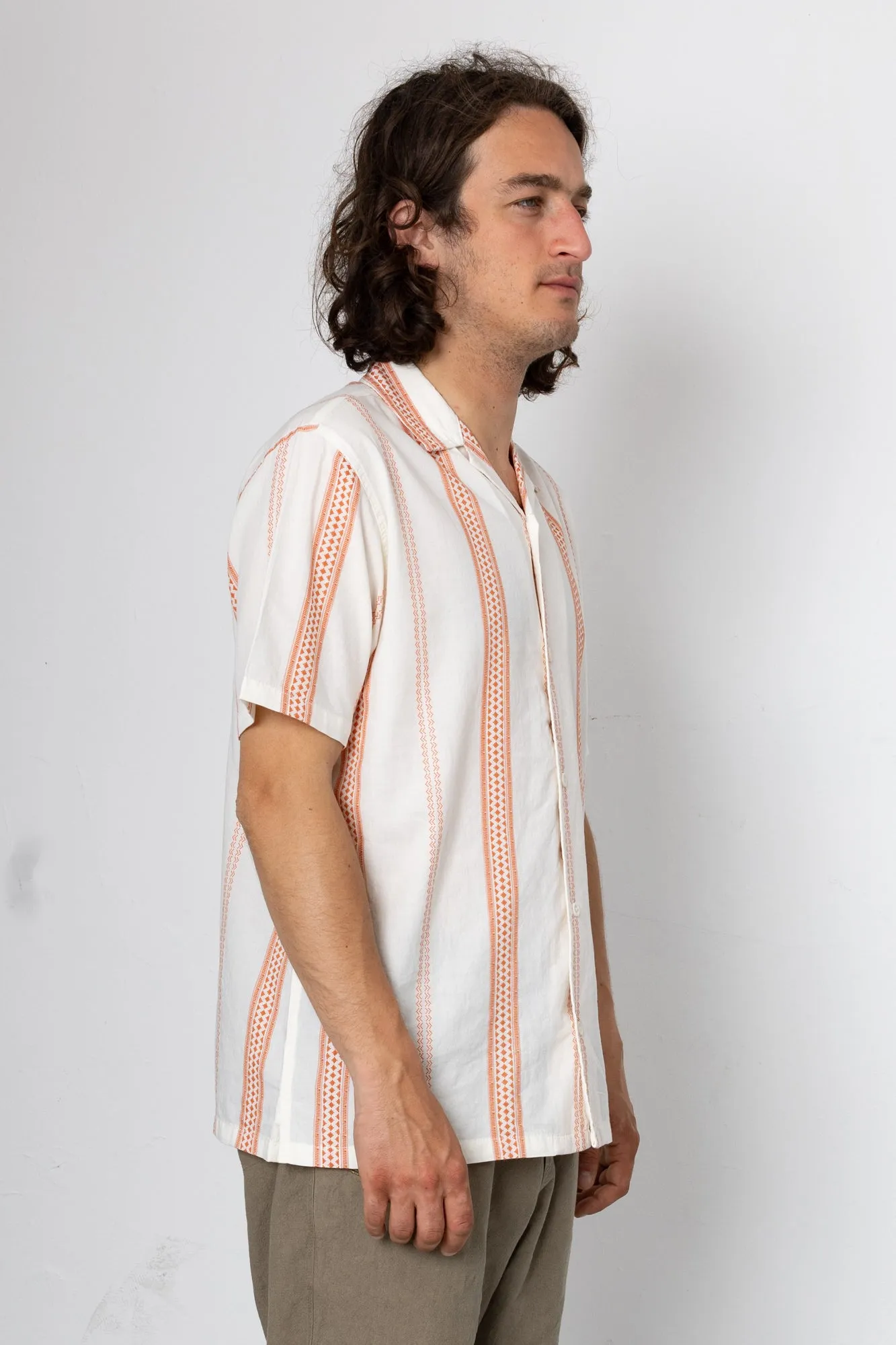 Kath Short Sleeve Shirt - Ecru / Terracotta sold by Folk product image thumbnail 2