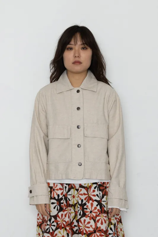 Edi Linen Blend Jacket - Natural Ecru made by Folk