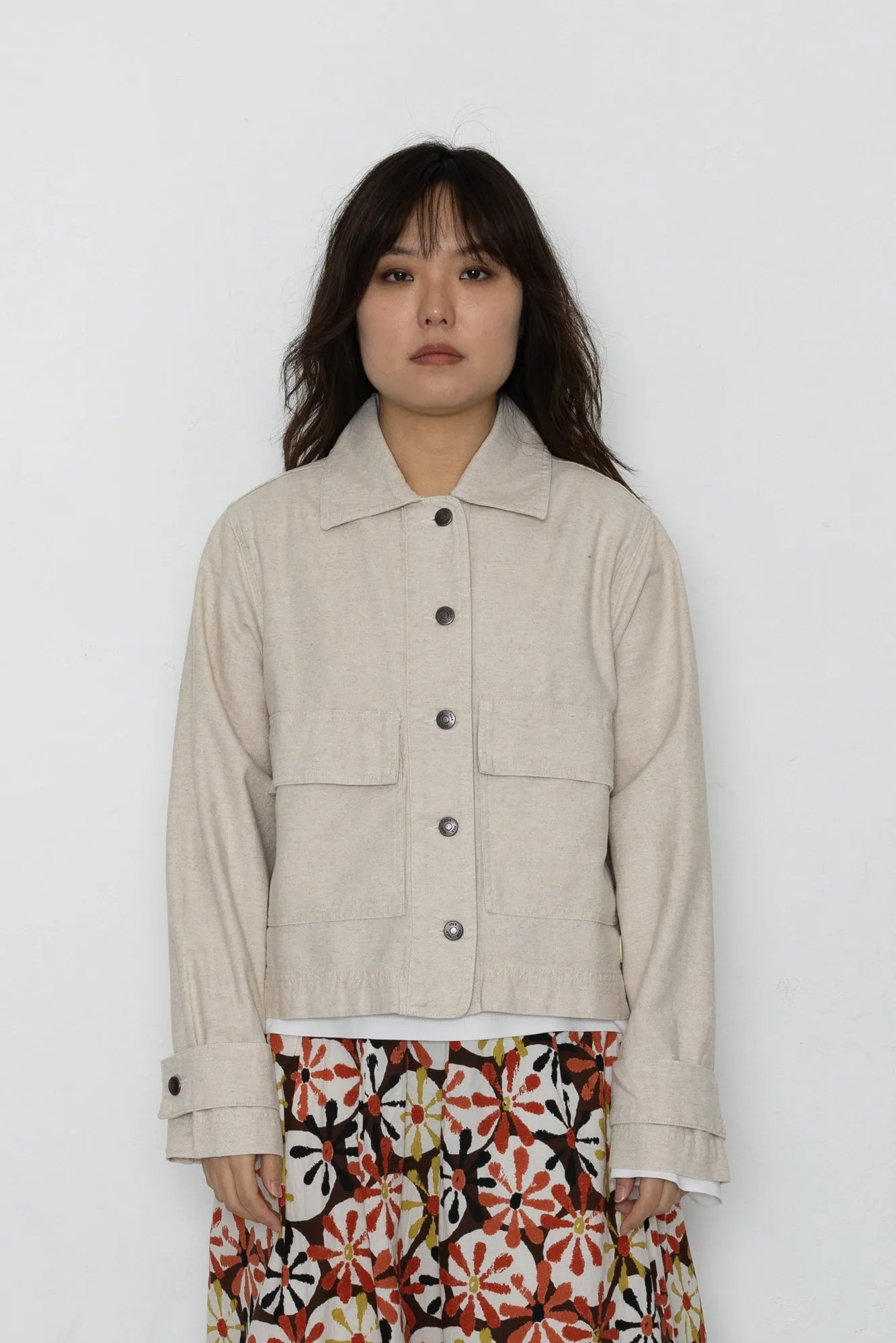 Edi Linen Blend Jacket - Natural Ecru sold by Folk