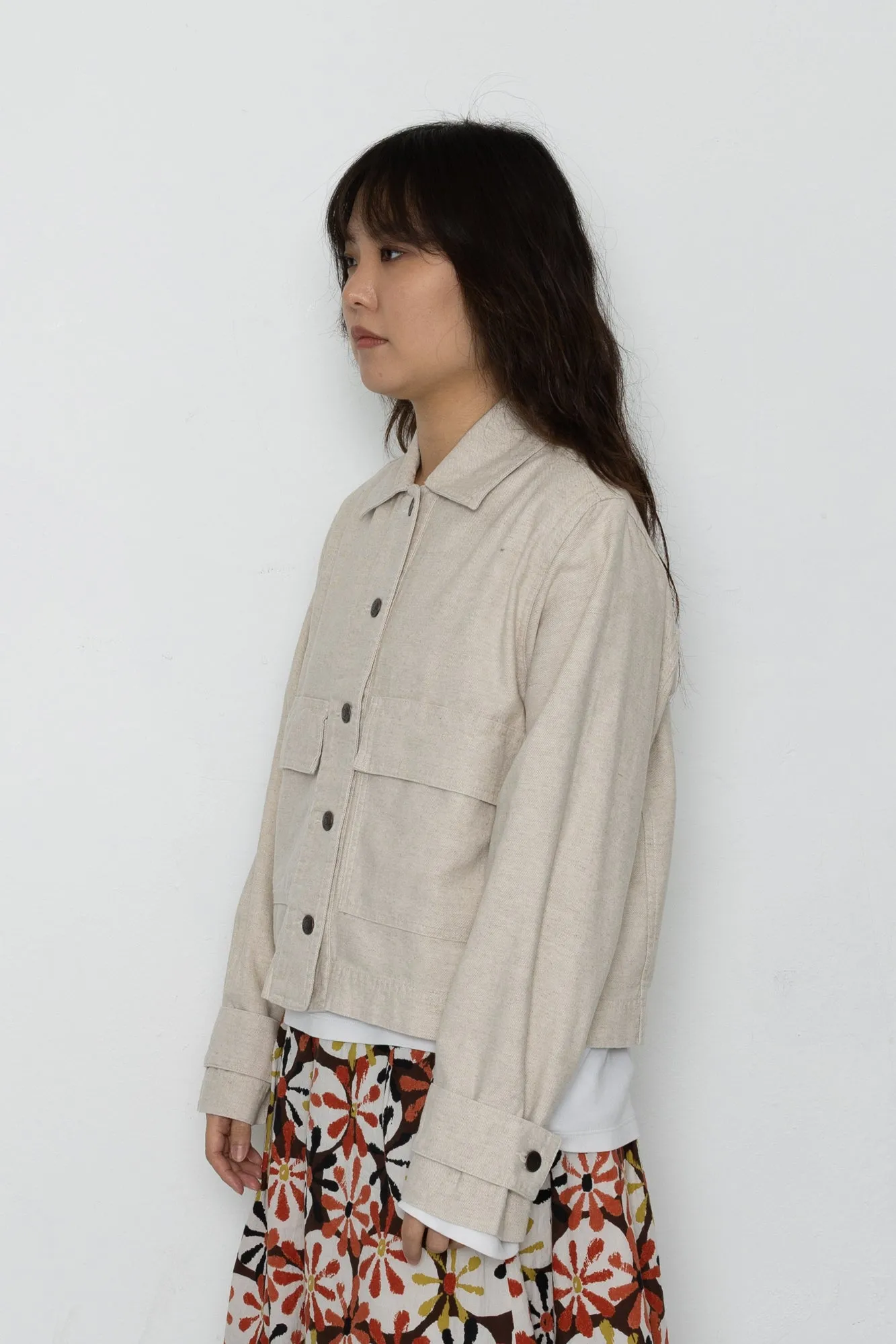 Edi Linen Blend Jacket - Natural Ecru sold by Folk product image thumbnail 2