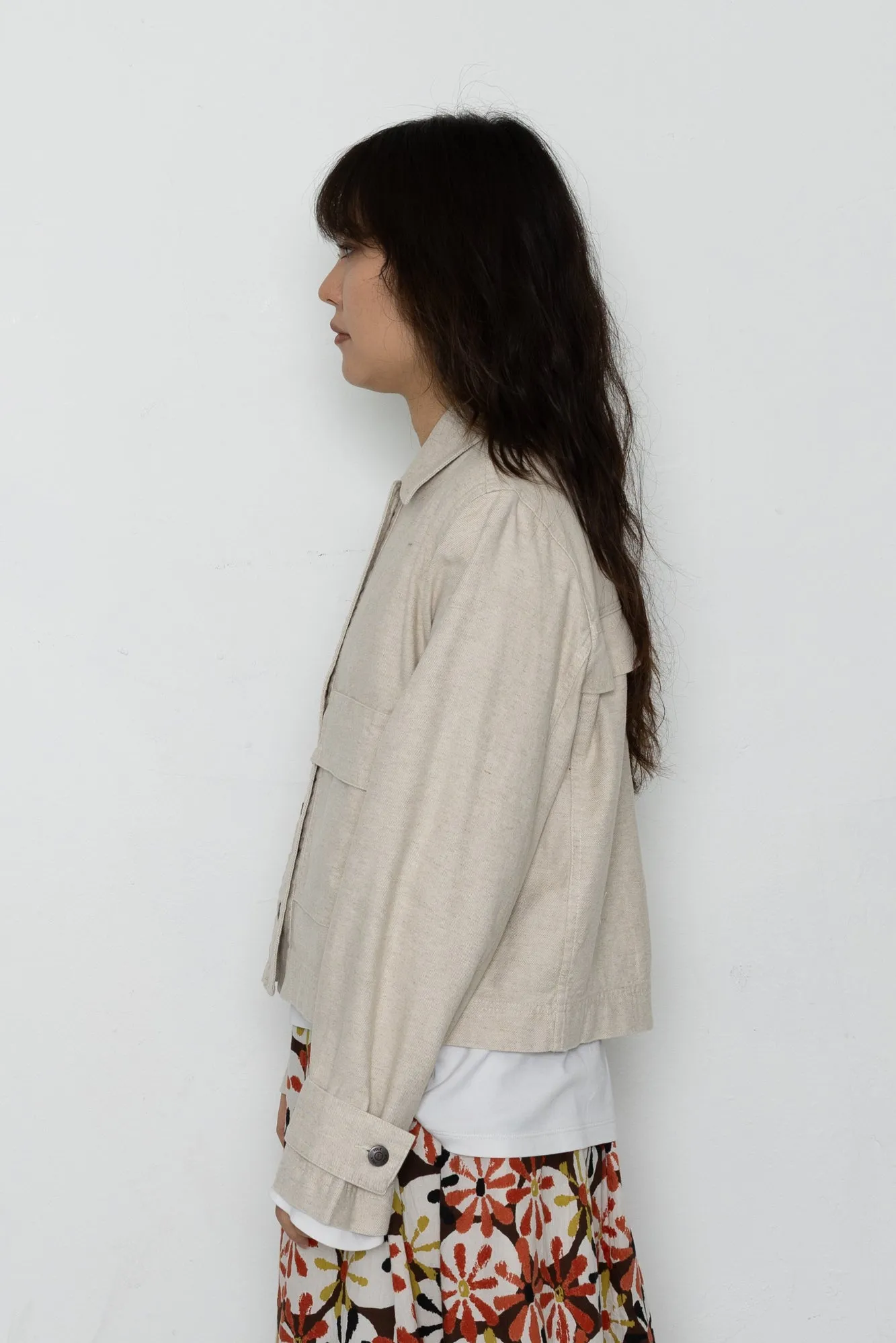 Edi Linen Blend Jacket - Natural Ecru sold by Folk product image thumbnail 3