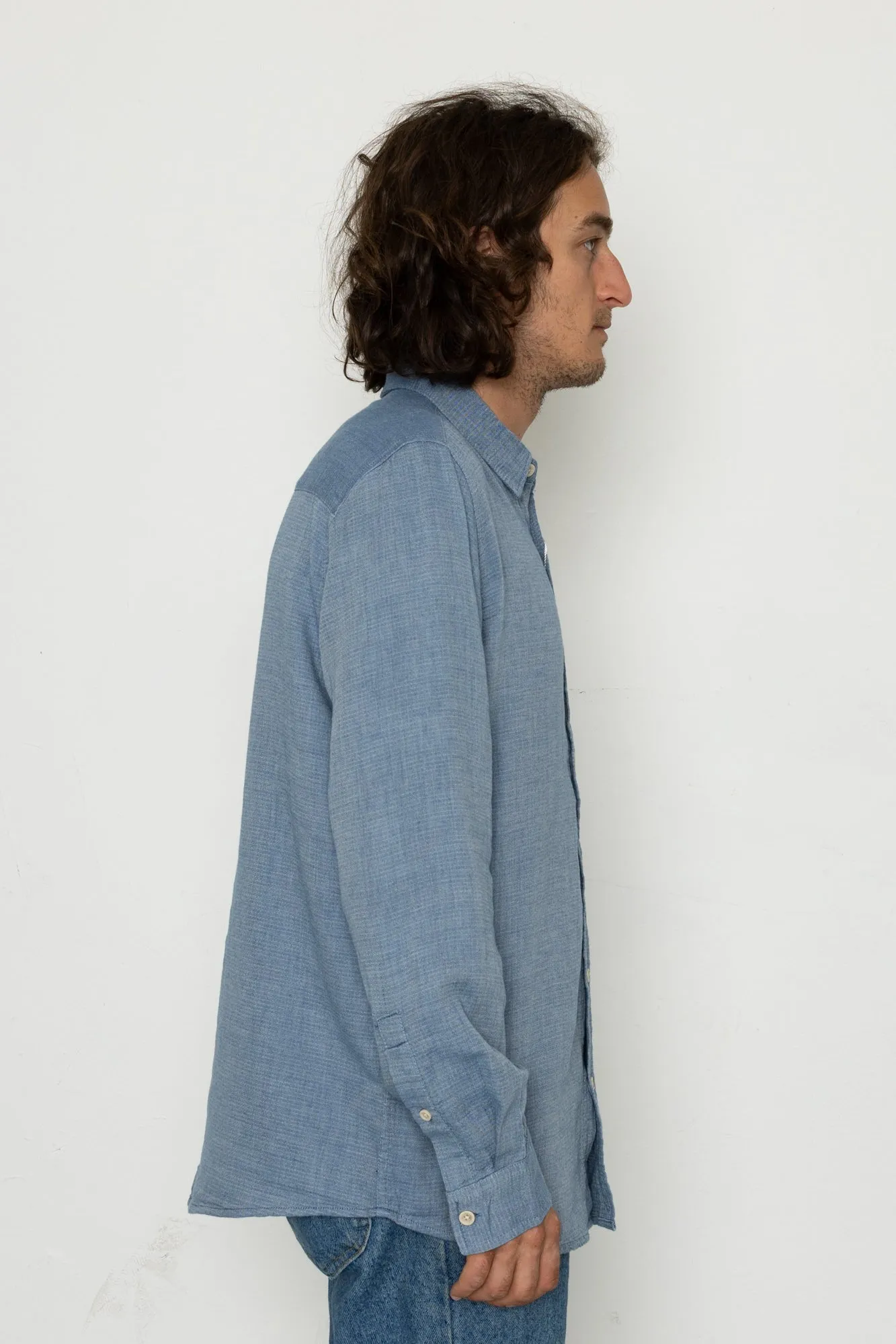 Capito Long Sleeve Shirt - Blue sold by Folk product image thumbnail 3