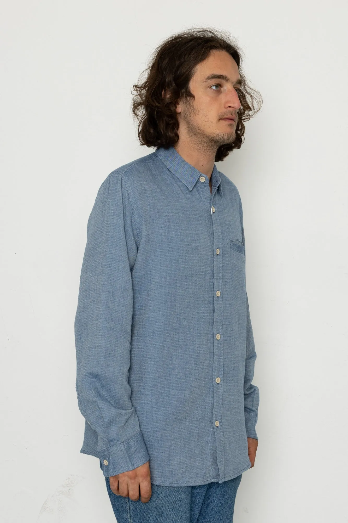 Capito Long Sleeve Shirt - Blue sold by Folk product image thumbnail 2
