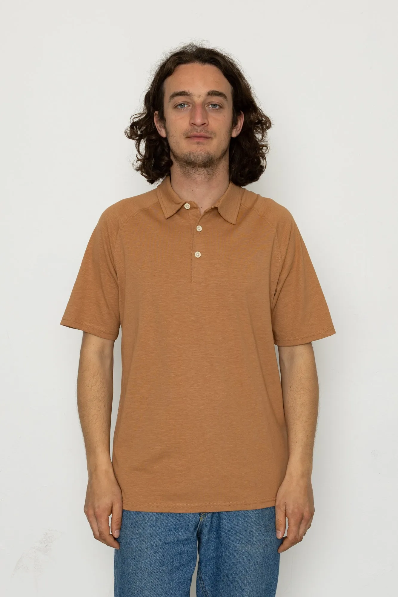 Will Slub Polo - Tan sold by Folk