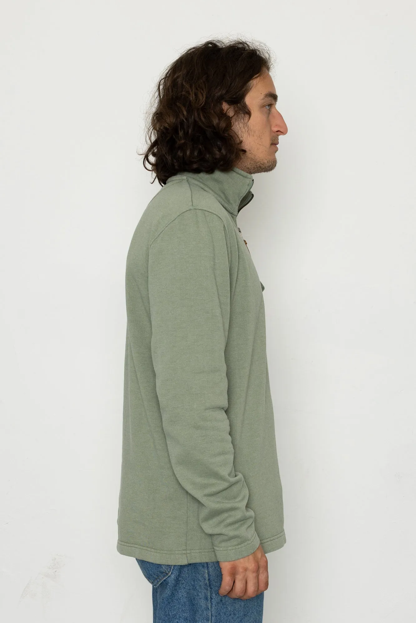 Flint Quarter Zip Sweatshirt - Sage sold by Folk product image thumbnail 3