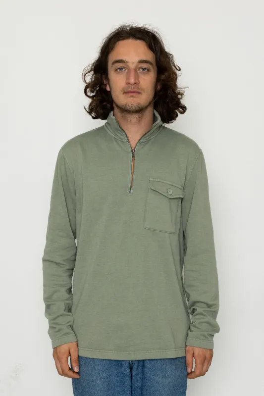 Flint Quarter Zip Sweatshirt - Sage made by Folk